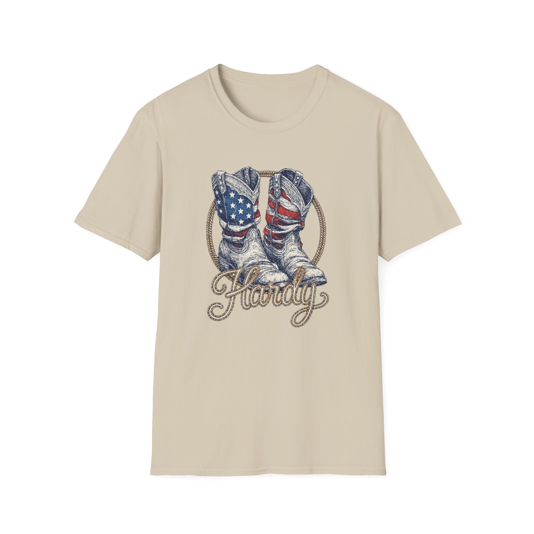 Hd Boots Americana Ringer Unisex Softstyle T-Shirt