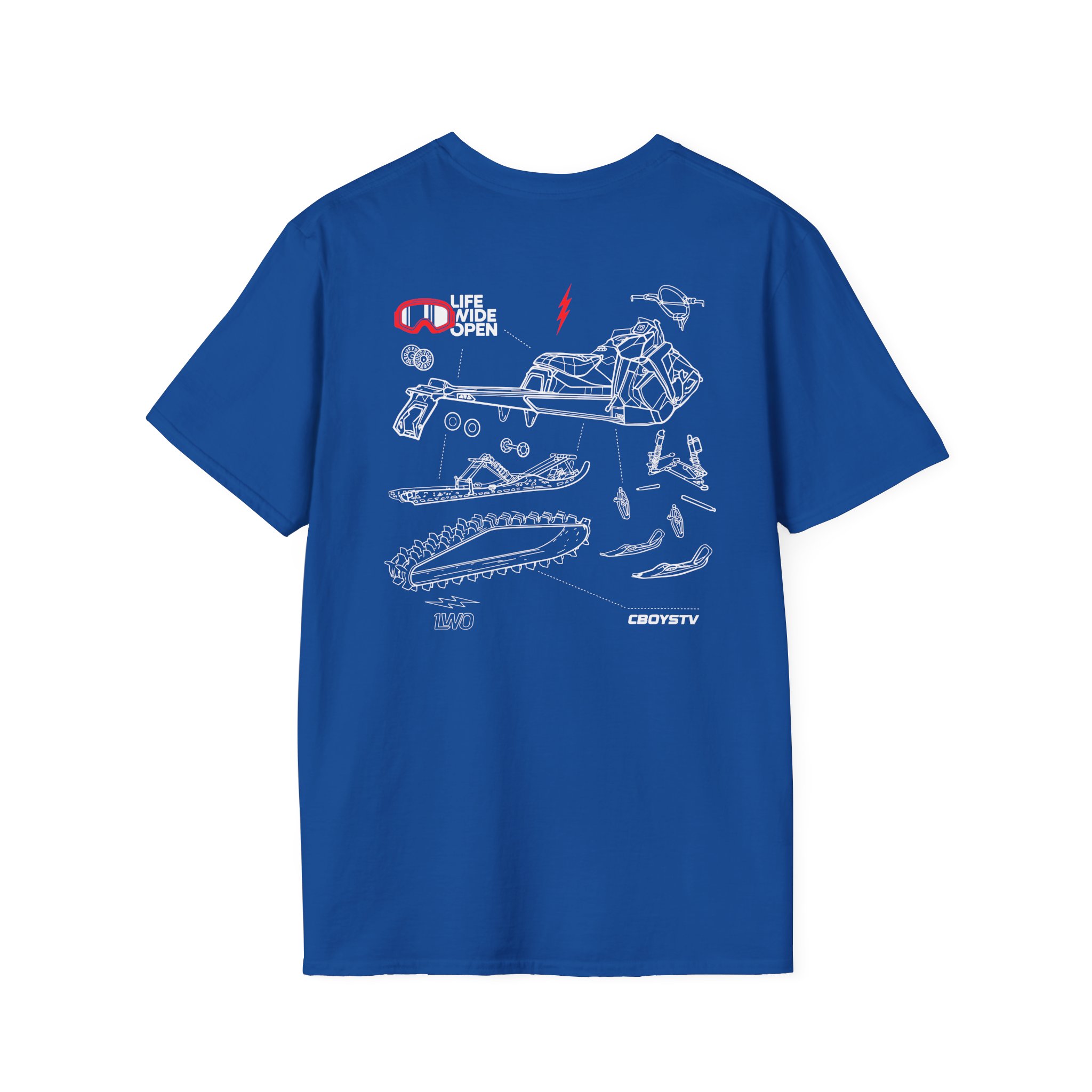 Cboystv Snowmobile Blowup Unisex Softstyle T-Shirt - Image 12