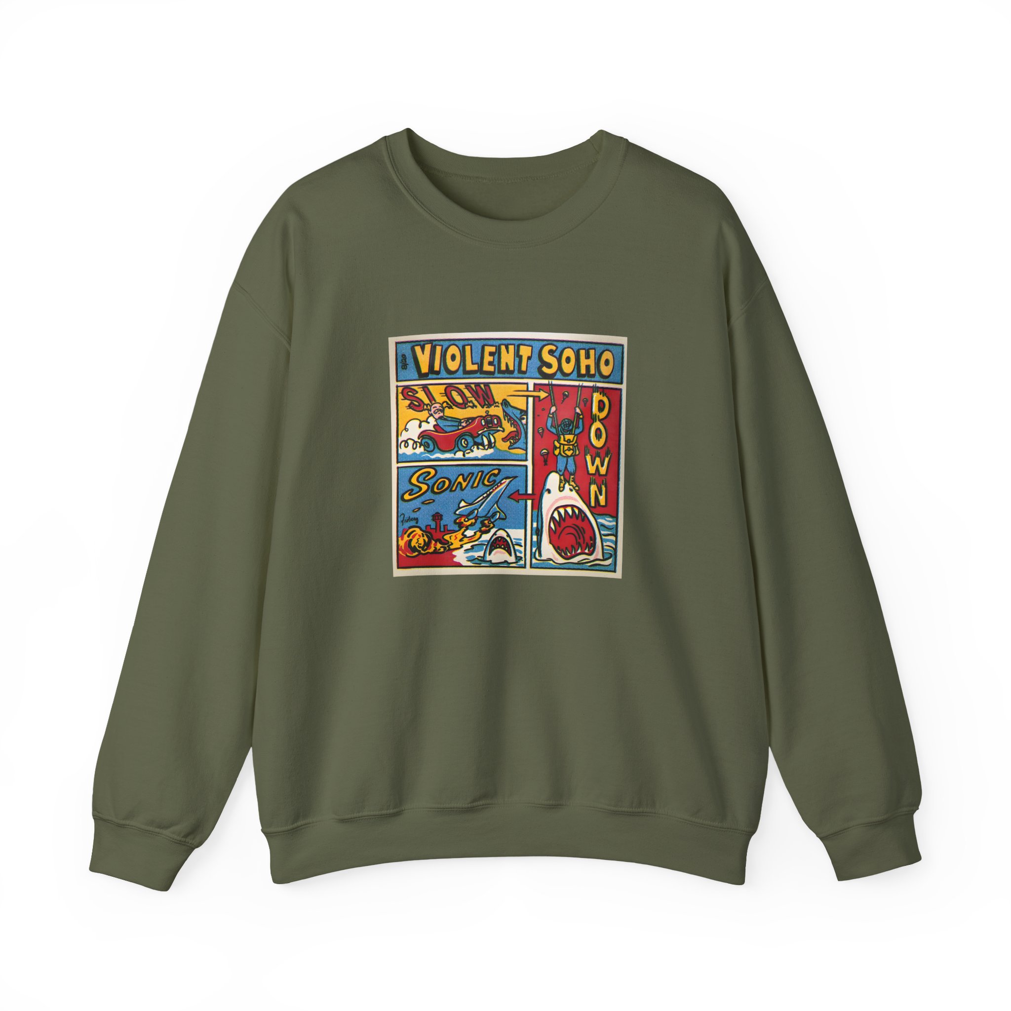 Violent Soho Slow Down Sonic Unisex Heavy Blend™ Crewneck Sweatshirt - Image 7