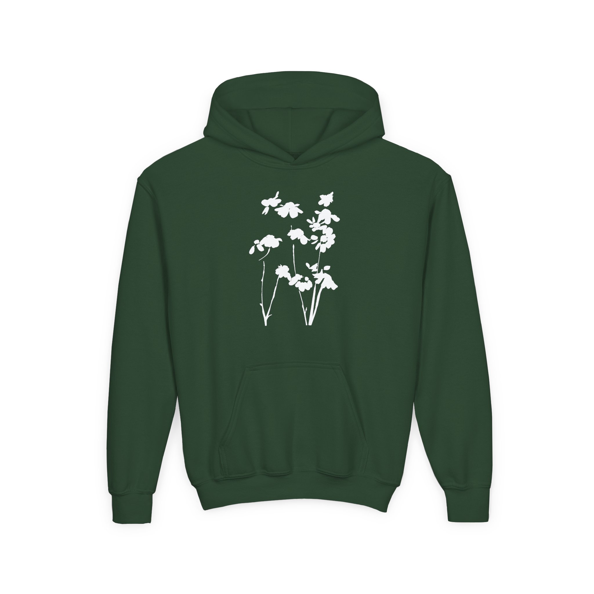 AG petal blurred flowers Youth Heavy Blend Hooded Sweatshirt - Image 5