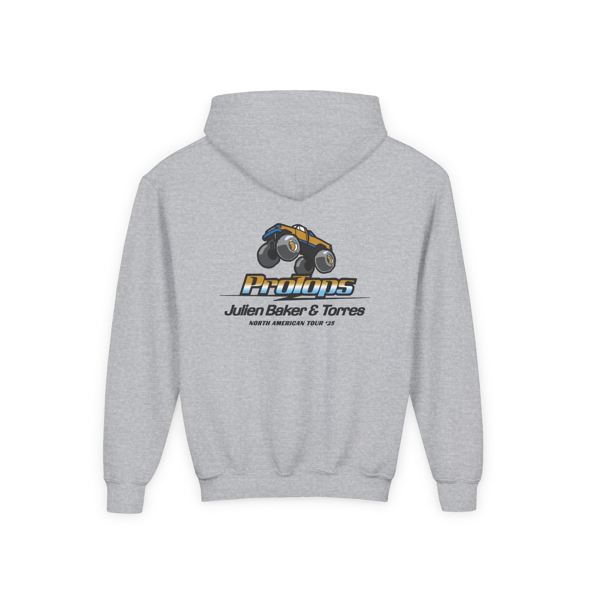Julien Baker Protops Monster Truck Youth Heavy Blend Hooded Sweatshirt - Image 4