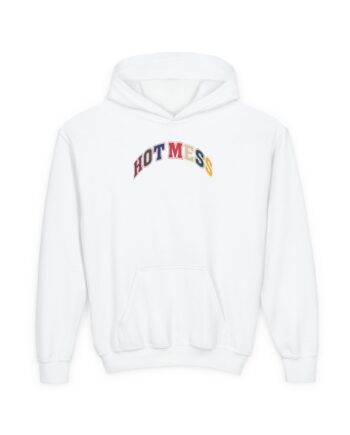 Alix Earle Hot Mess Varsity Youth Heavy Blend Hooded Sweatshirt