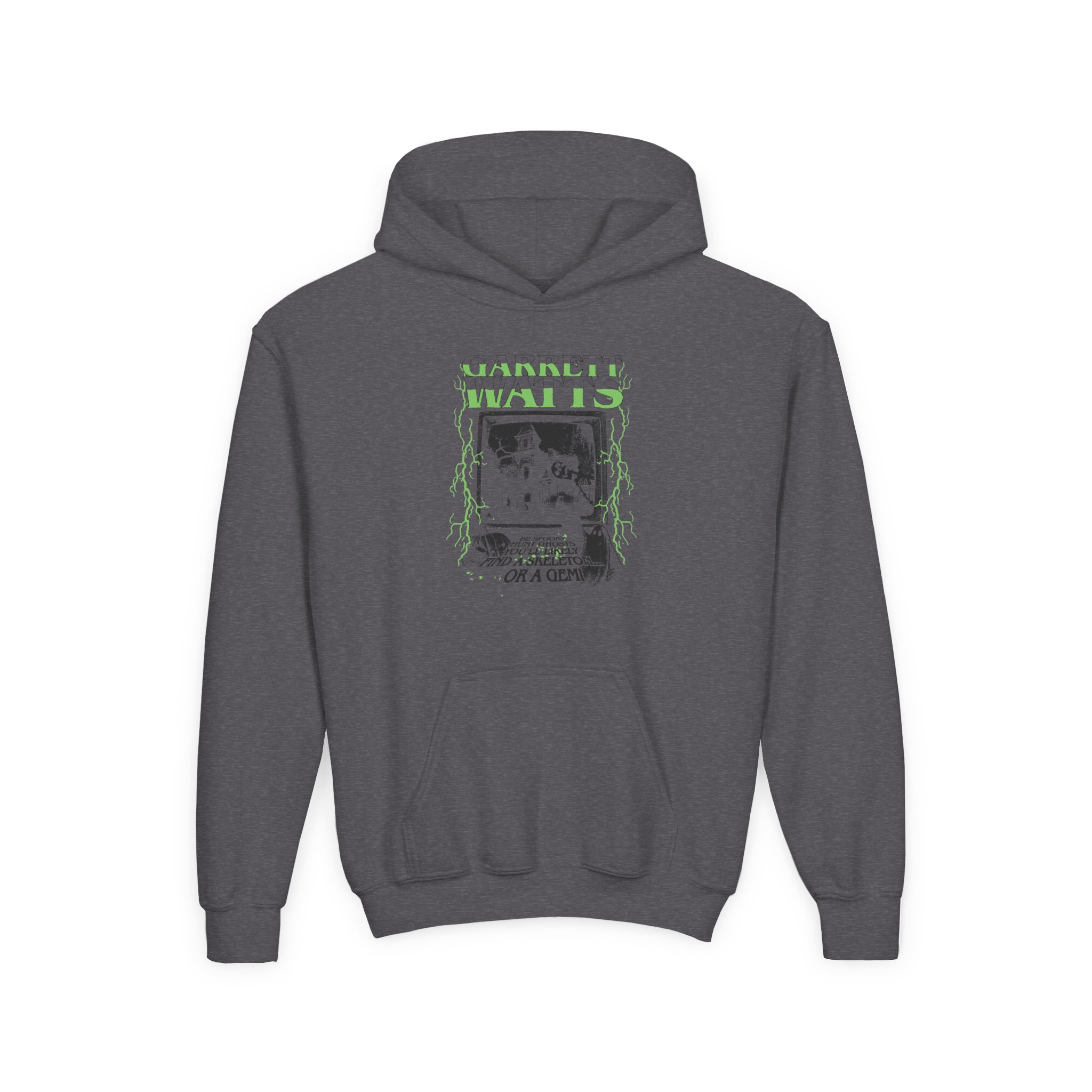Garrett Watts the Haunted Glow Youth Heavy Blend Hooded Sweatshirt - Image 7