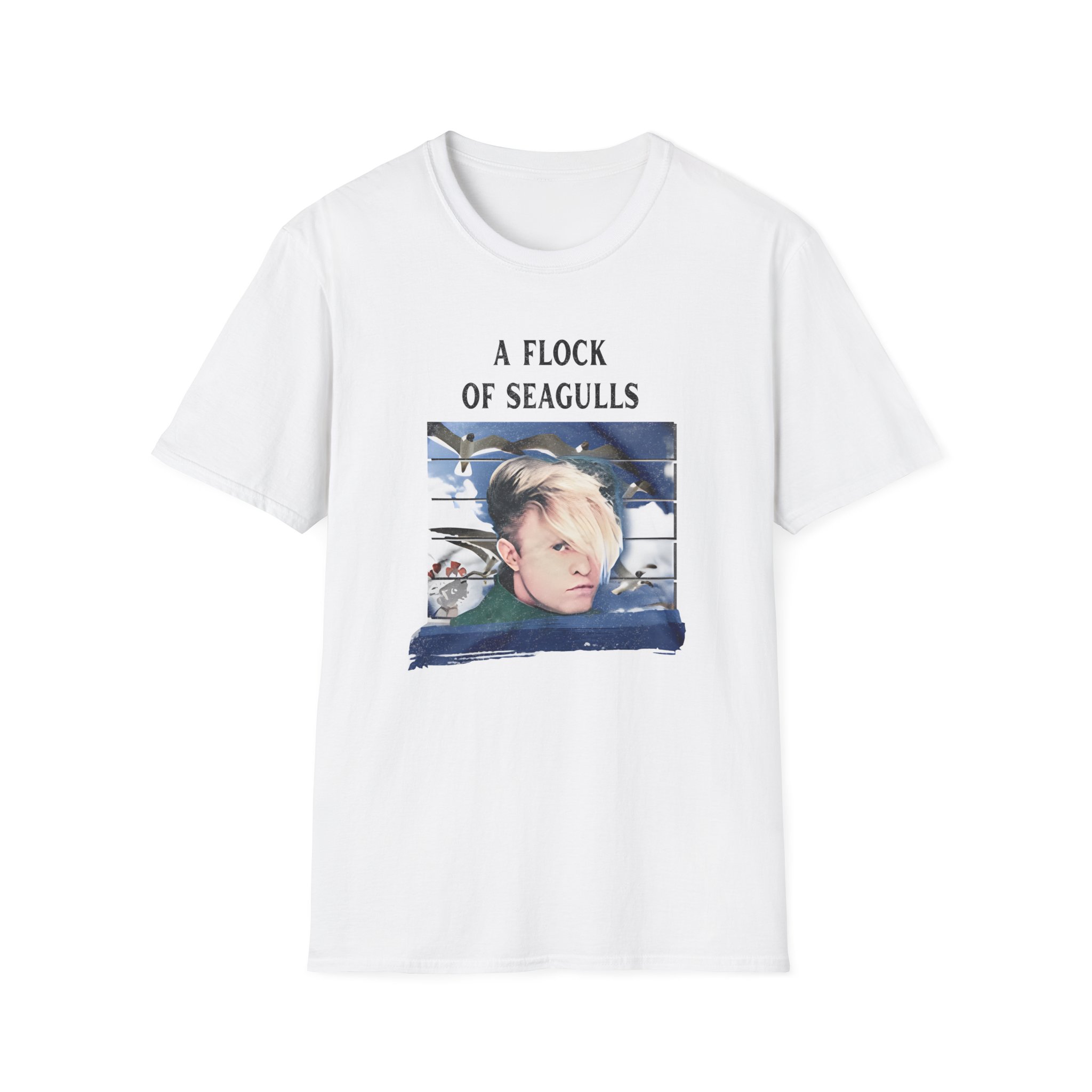 A Flock of Seagulls Birds in Flight Unisex Softstyle T-Shirt