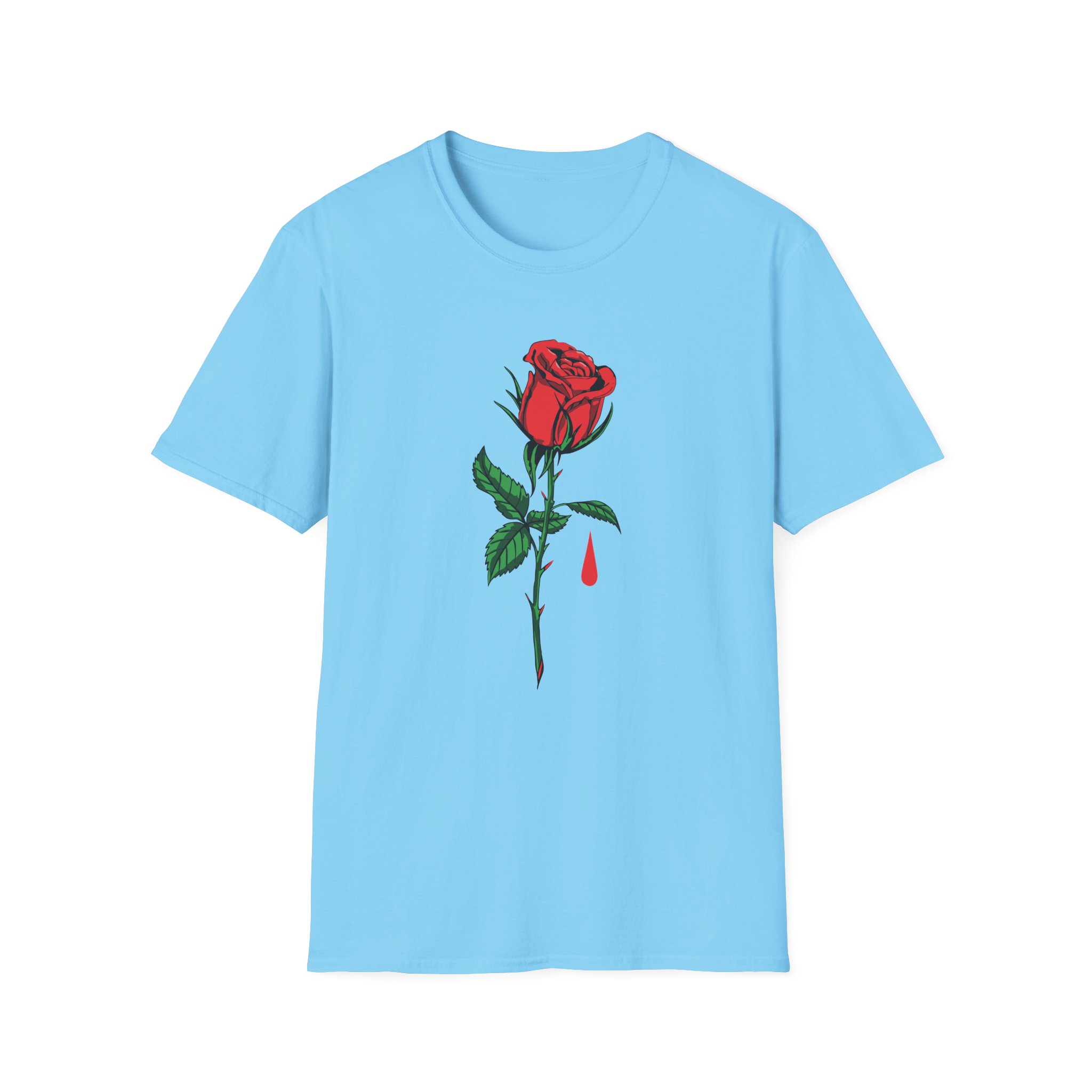 Blue October Big Rose Unisex Softstyle T-Shirt - Image 13