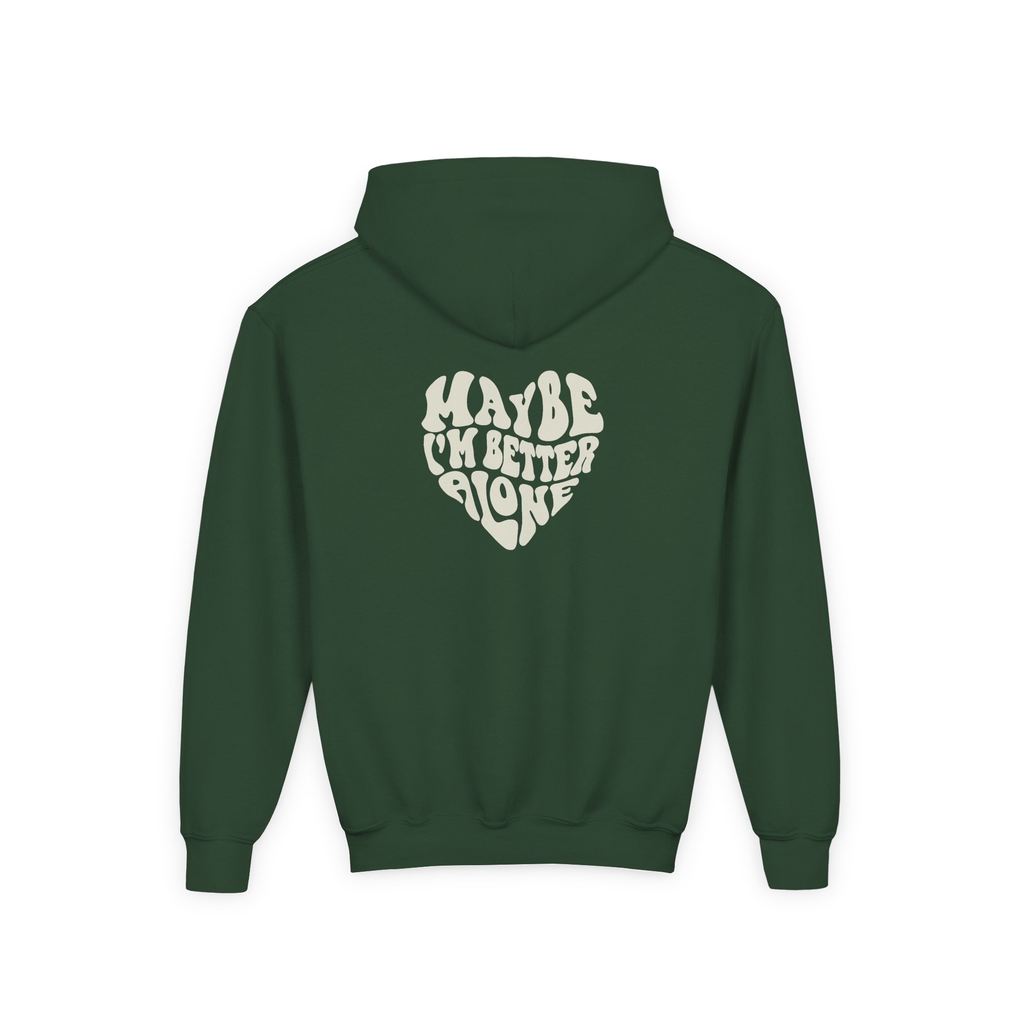 Benson Boone Maybe I Am Better Alone Youth Heavy Blend Hooded Sweatshirt - Image 4