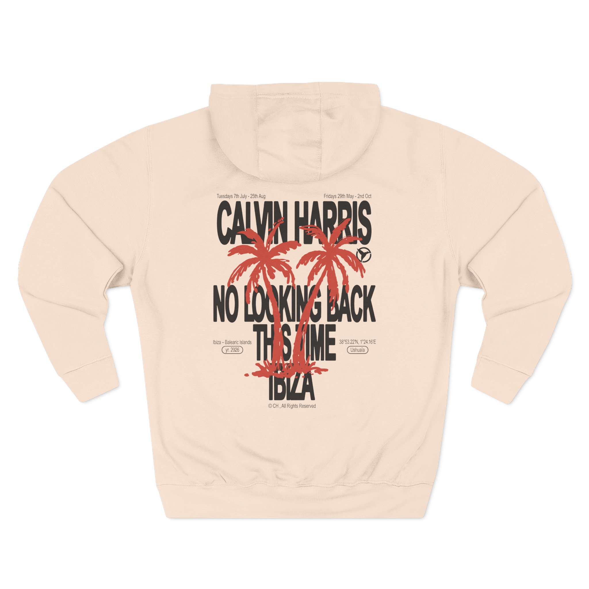Calvin Harris Ecru Palm Three-Panel Fleece Hoodie - Image 8