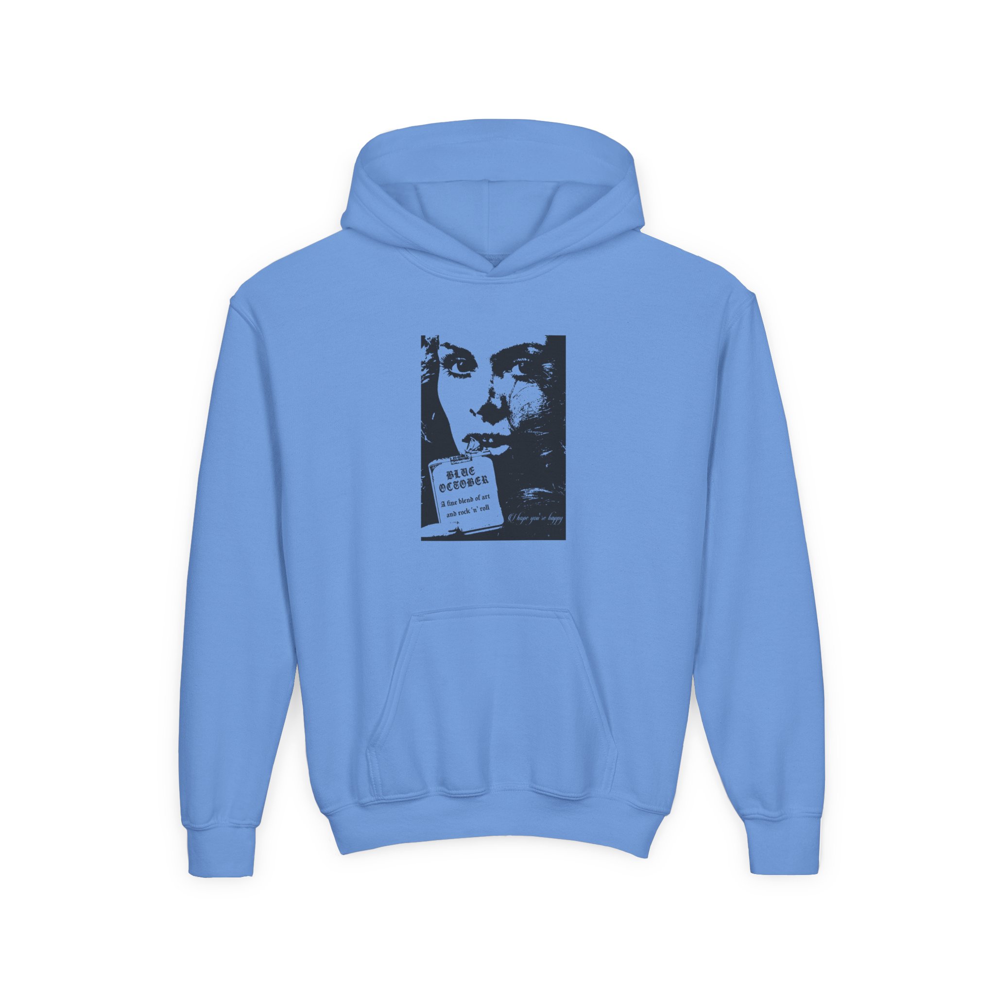 Blue October a Fine Blend Youth Heavy Blend Hooded Sweatshirt - Image 7