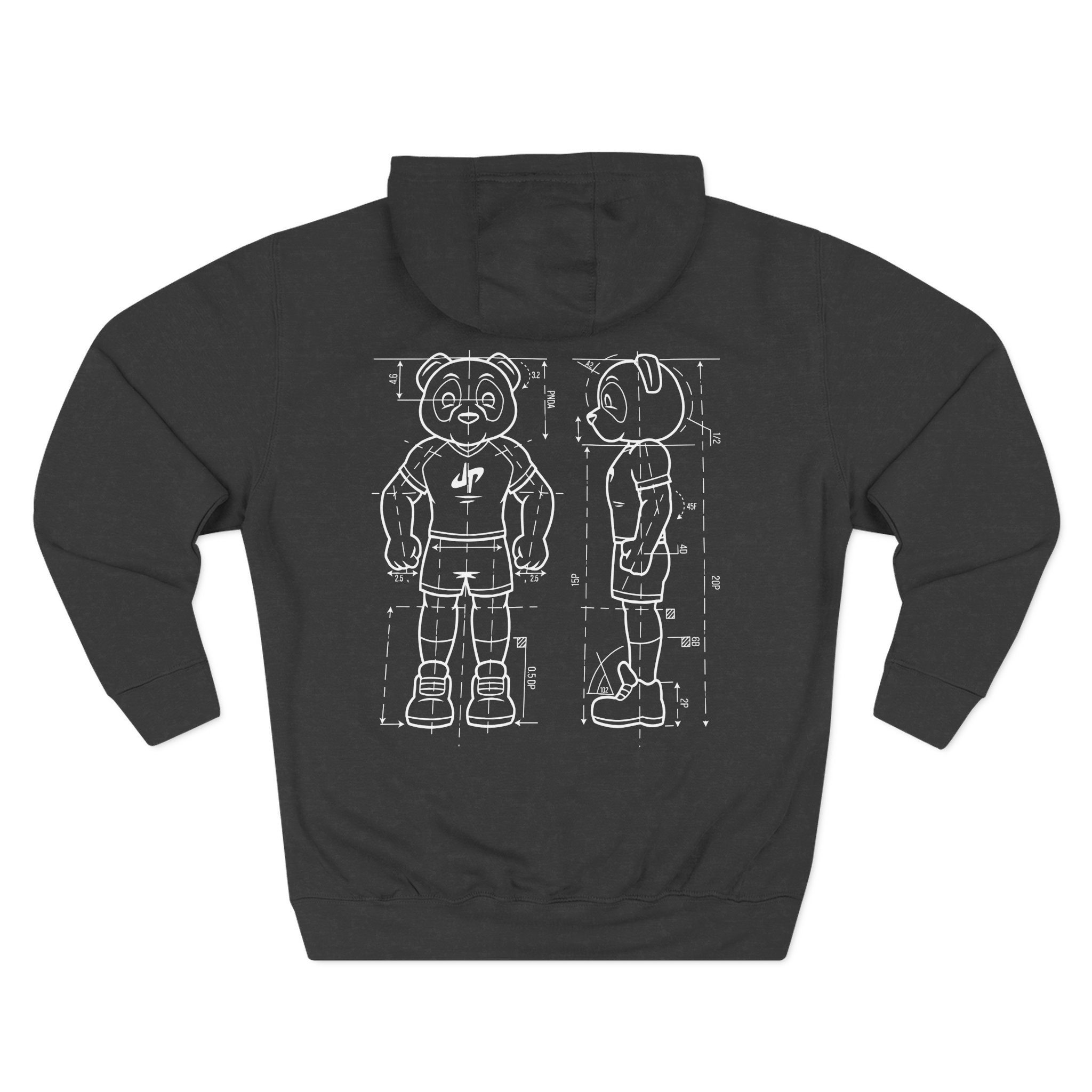 Dude Perfect Blueprint Panda Three-Panel Fleece Hoodie - Image 4