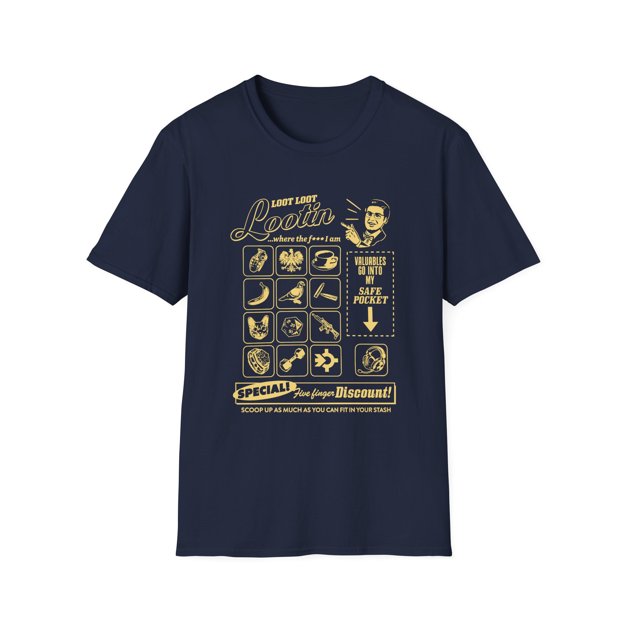 Shroud Loot Loot Unisex Softstyle T-Shirt - Image 7
