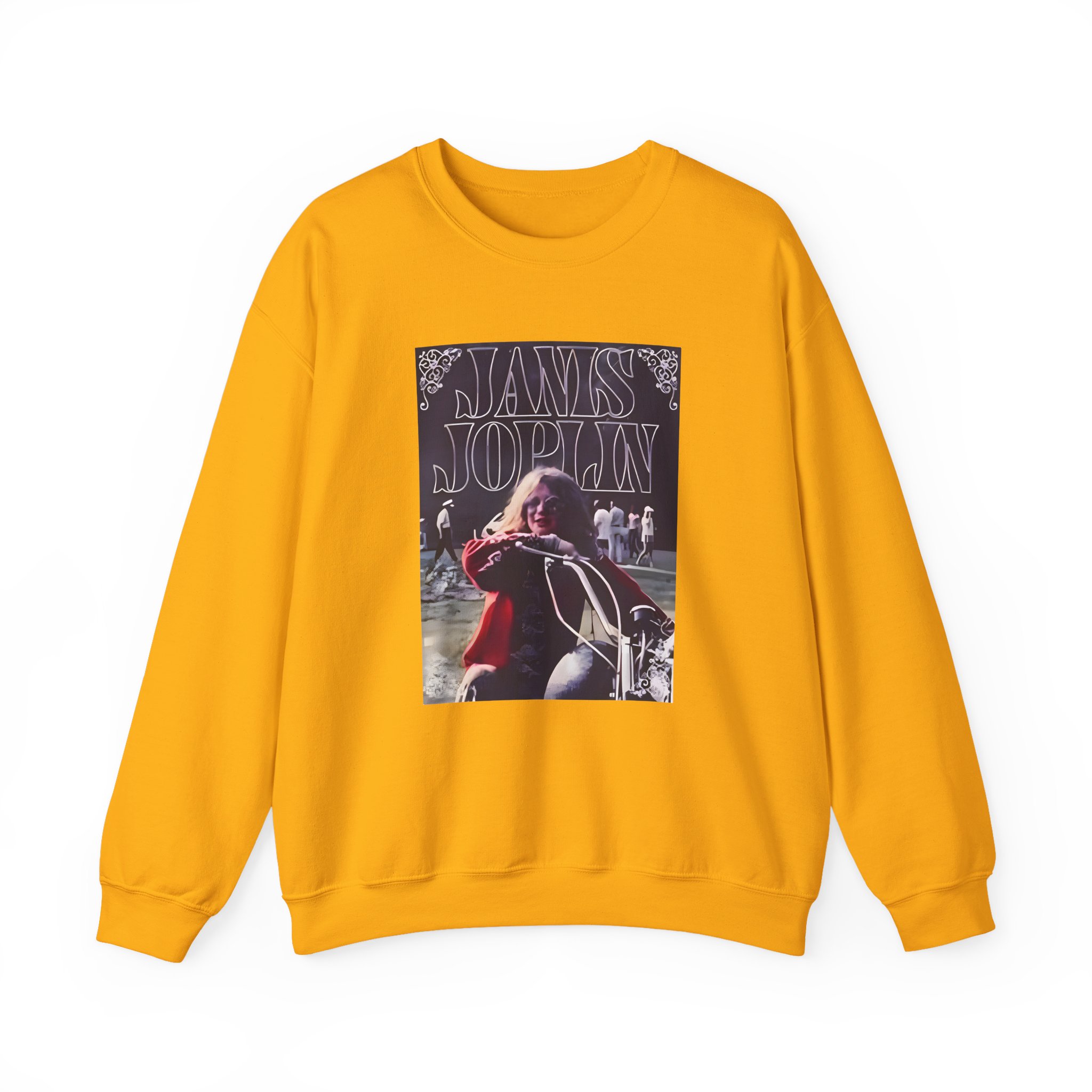 Janis Joplin Greatest Hits Motorcycle Cover Unisex Heavy Blend™ Crewneck Sweatshirt - Image 9
