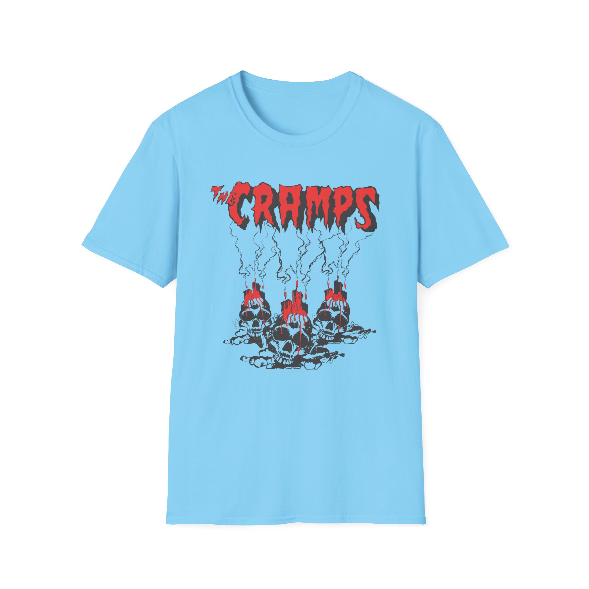 The Cramps Voodoo Skulls Unisex Softstyle T-Shirt - Image 13
