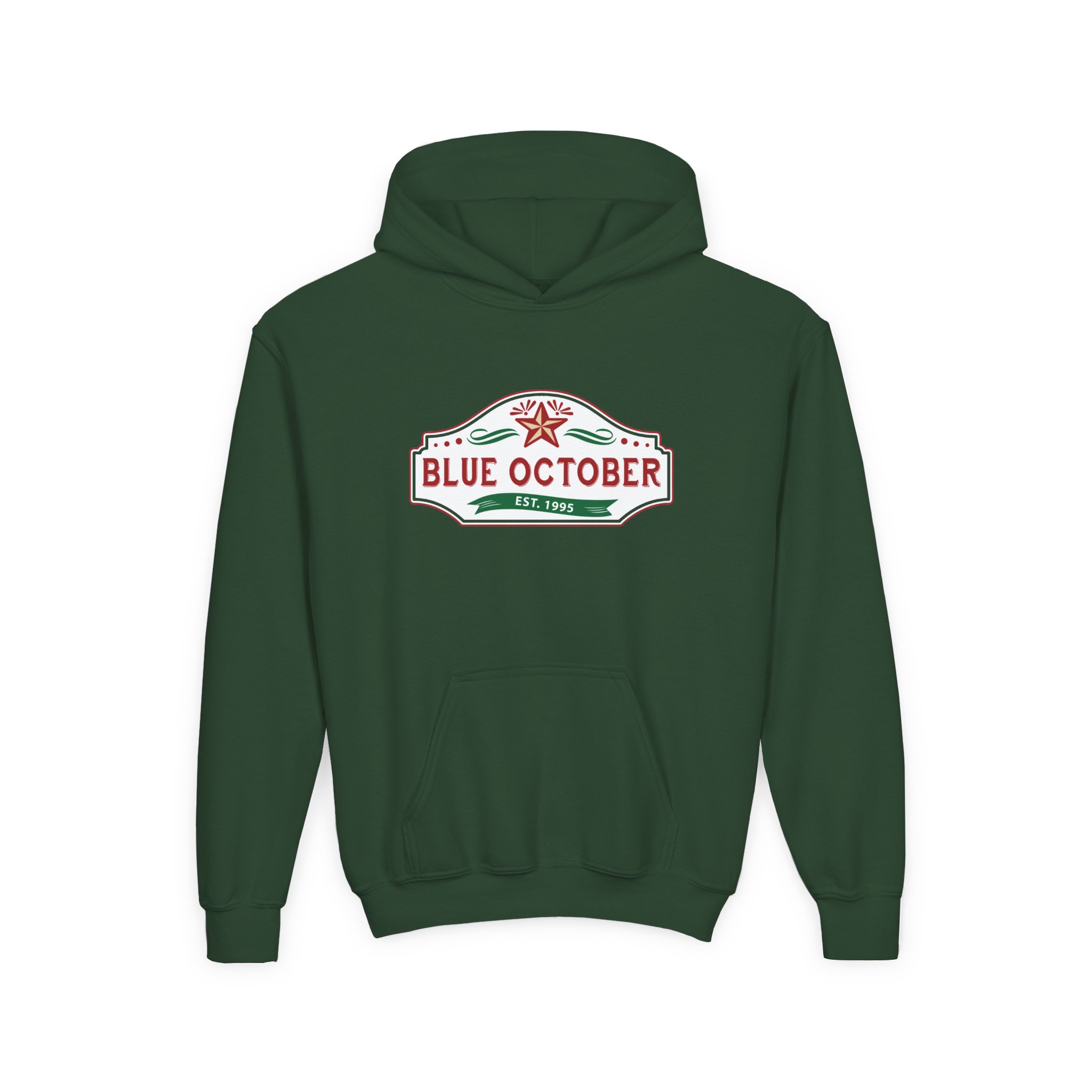 Blue October Est 1995 Youth Heavy Blend Hooded Sweatshirt - Image 3