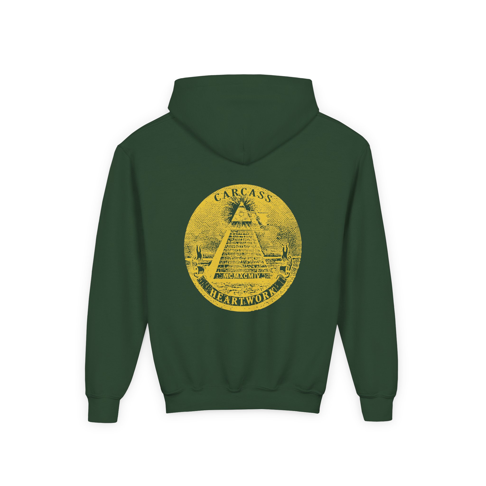 Youth Carcass Heartwork Heavy Blend Hooded Sweatshirt - Image 2
