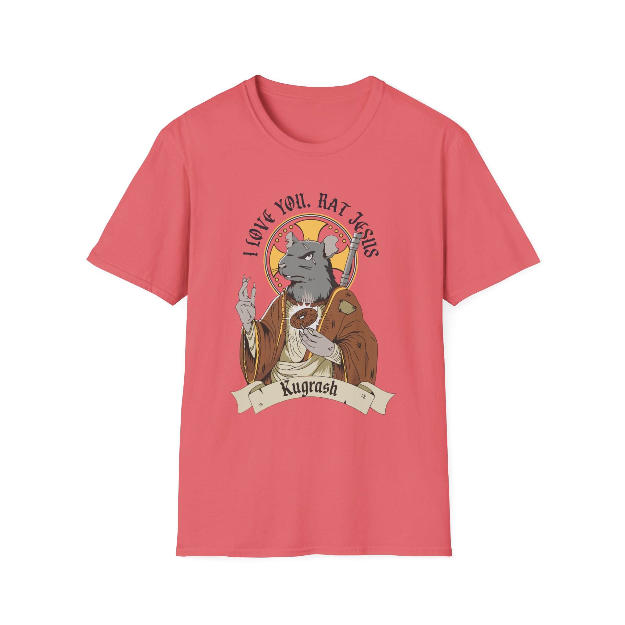 Dropout Rat Jesus Unisex Softstyle T-shirt - Image 3