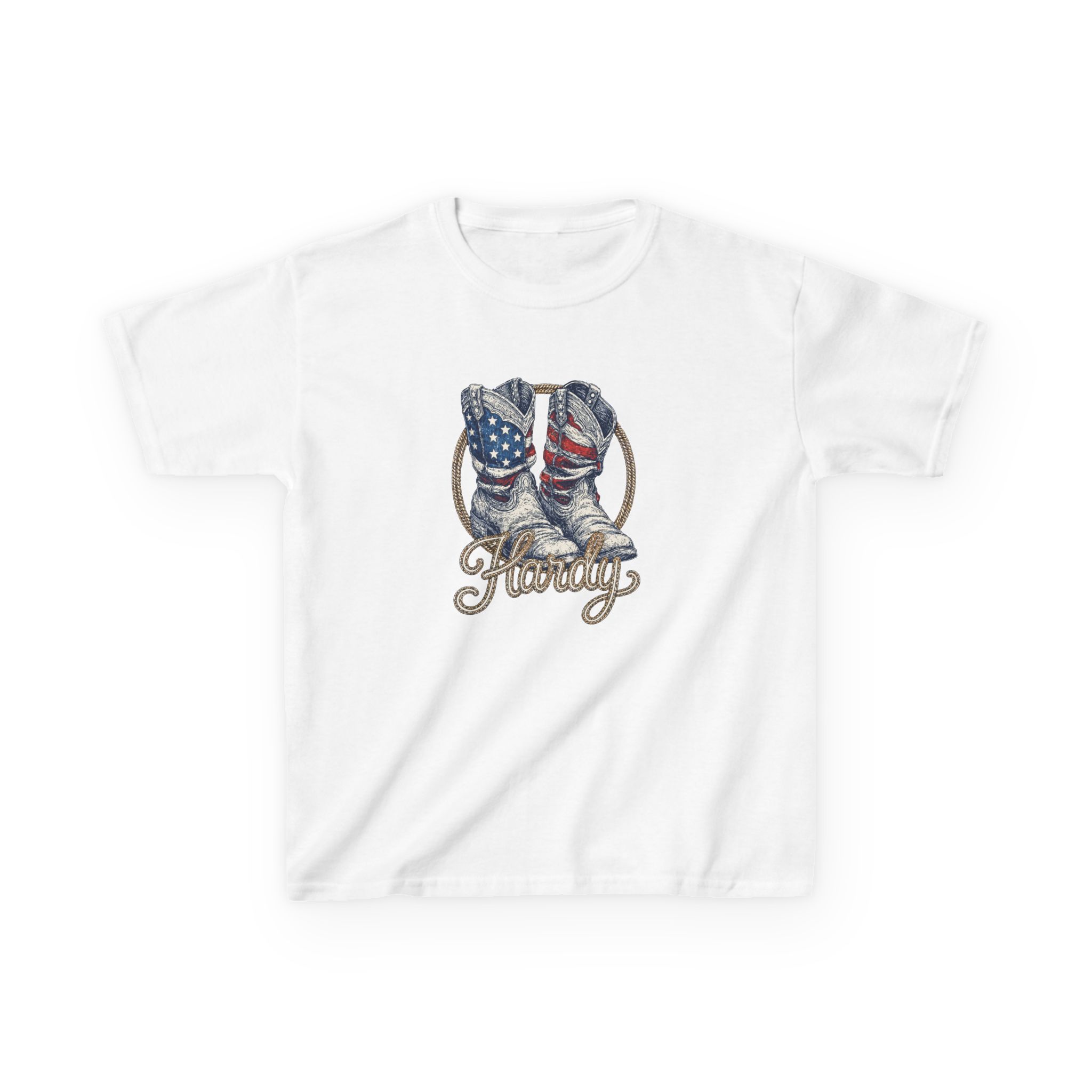 Hd Boots Americana Ringer Kids Heavy Cotton™ Tee