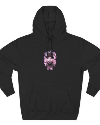 Ice Cube Airbrush Portrait Three-Panel Fleece Hoodie