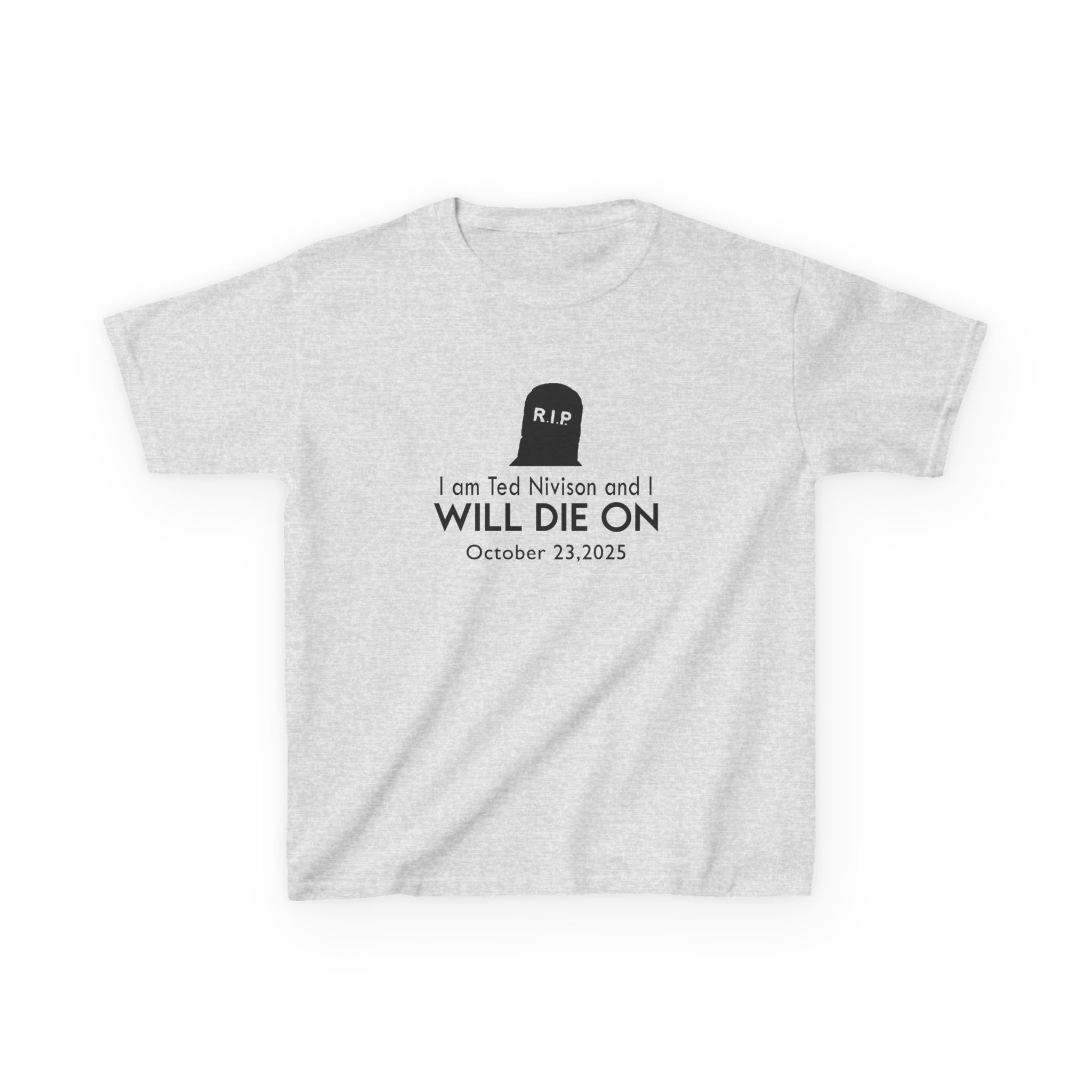 Jschlatt I Am Ted Nivison and I Will Die on Kids Heavy Cotton™ Tee - Image 5