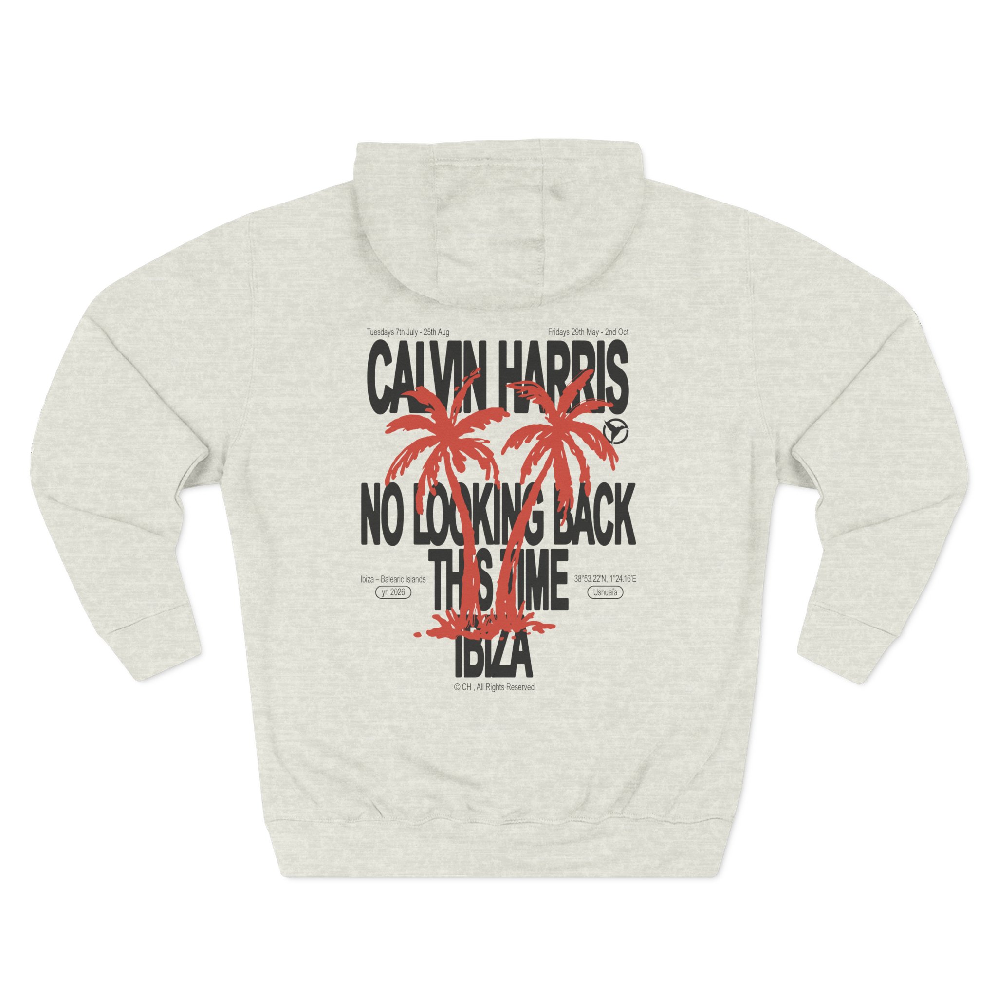 Calvin Harris Ecru Palm Three-Panel Fleece Hoodie - Image 10