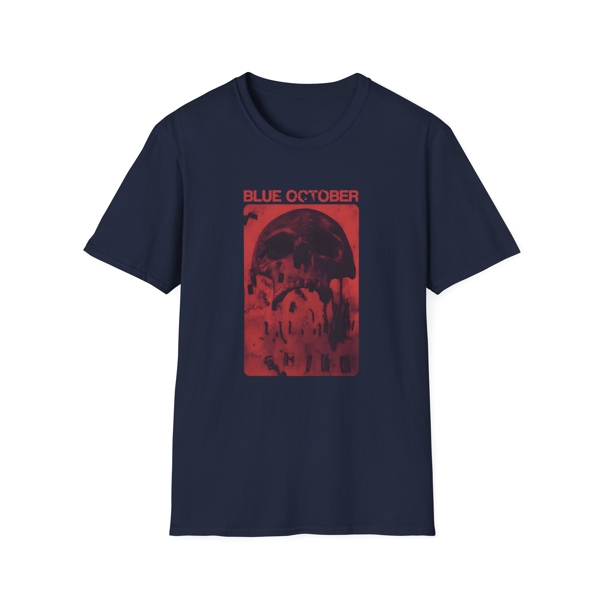 Blue October Skull Smile Unisex Softstyle T-shirt - Image 7