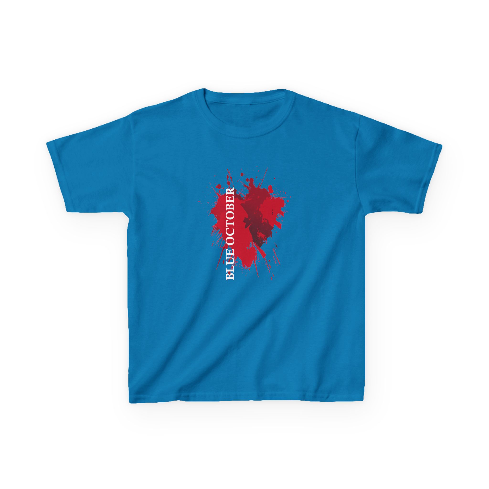 Blue October Splatter Heart Kids Heavy Cotton™ Tee - Image 5
