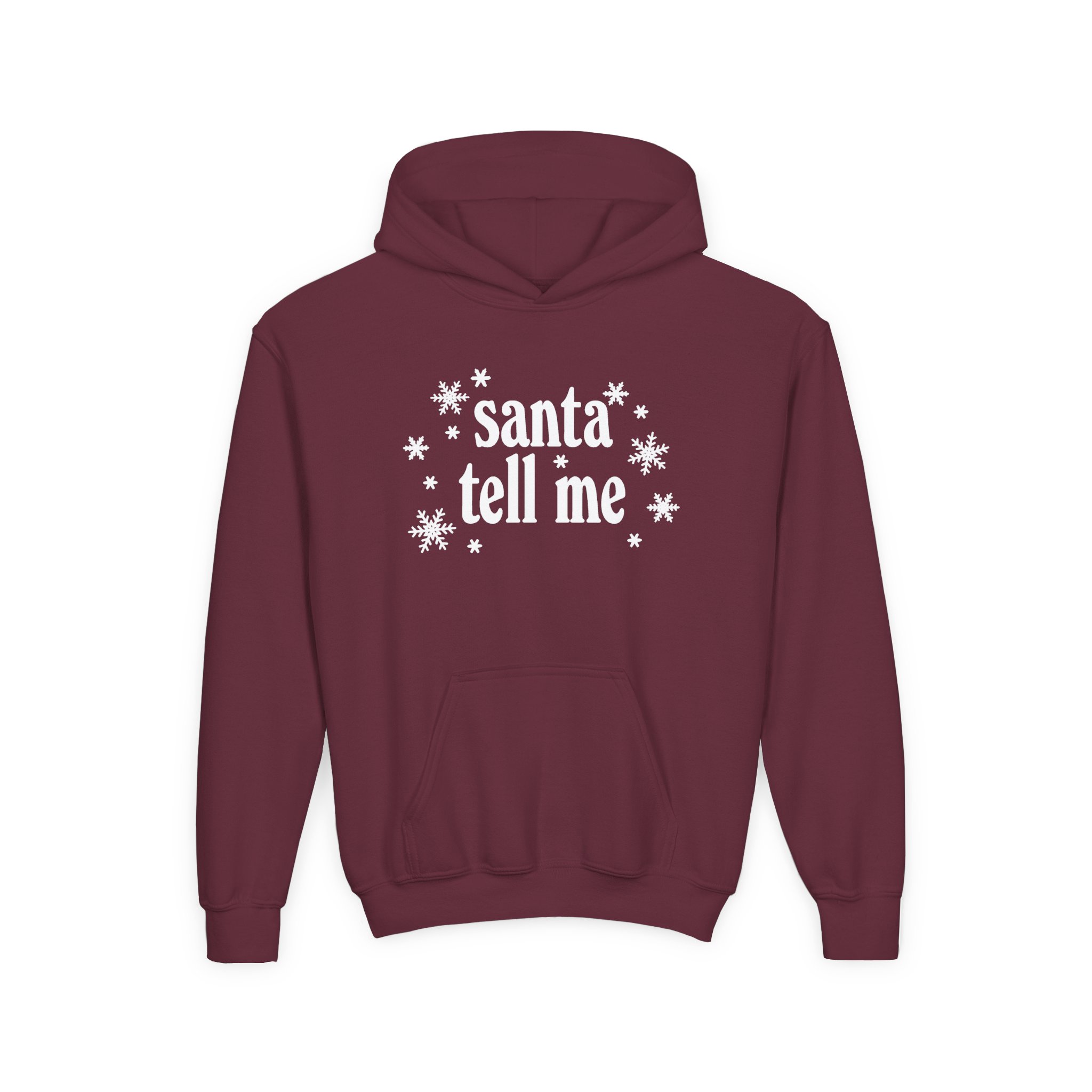 AG Santa Tell Me Youth Heavy Blend Hooded Sweatshirt - Image 3