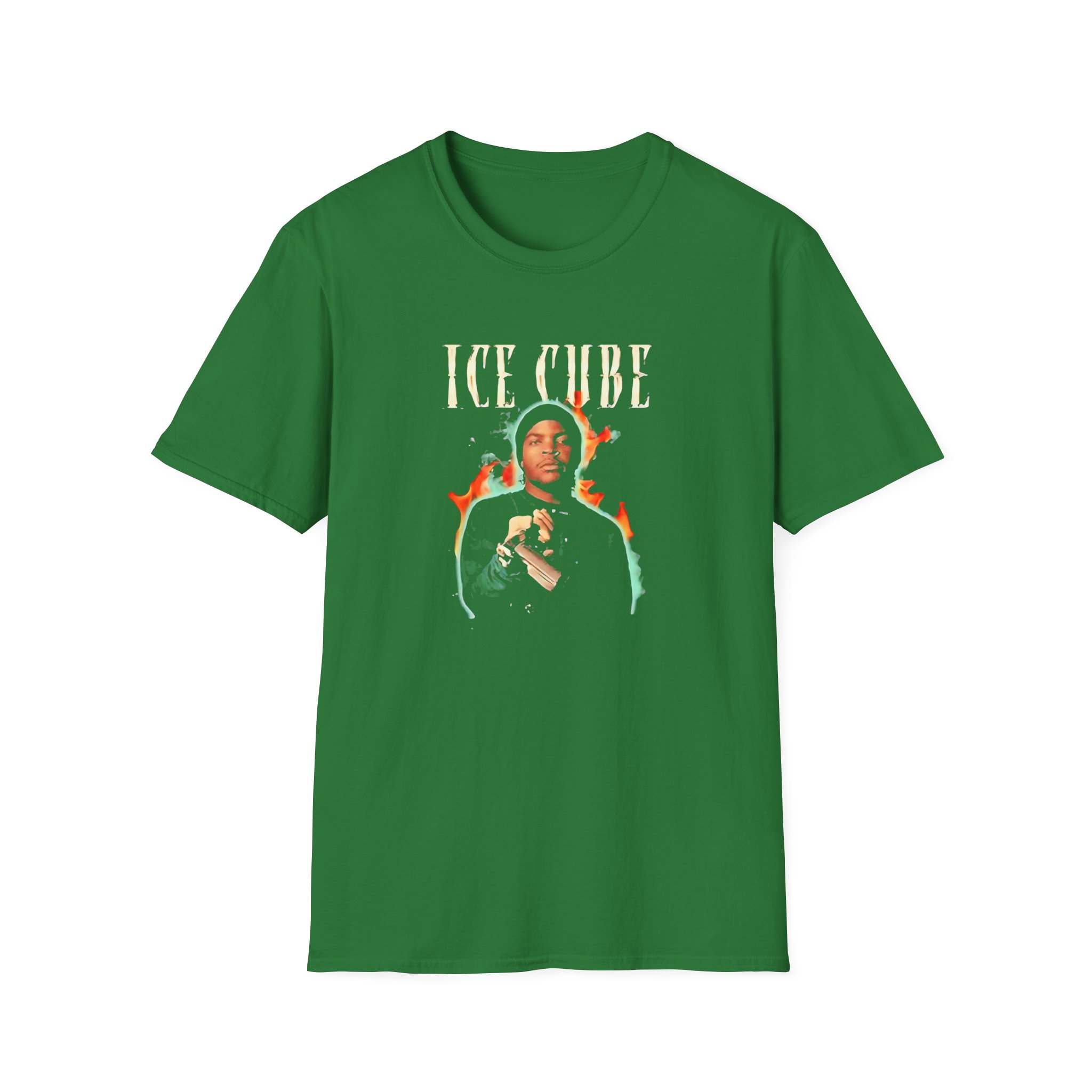 Ice Cube Chrome Flames Unisex Softstyle T-Shirt - Image 5