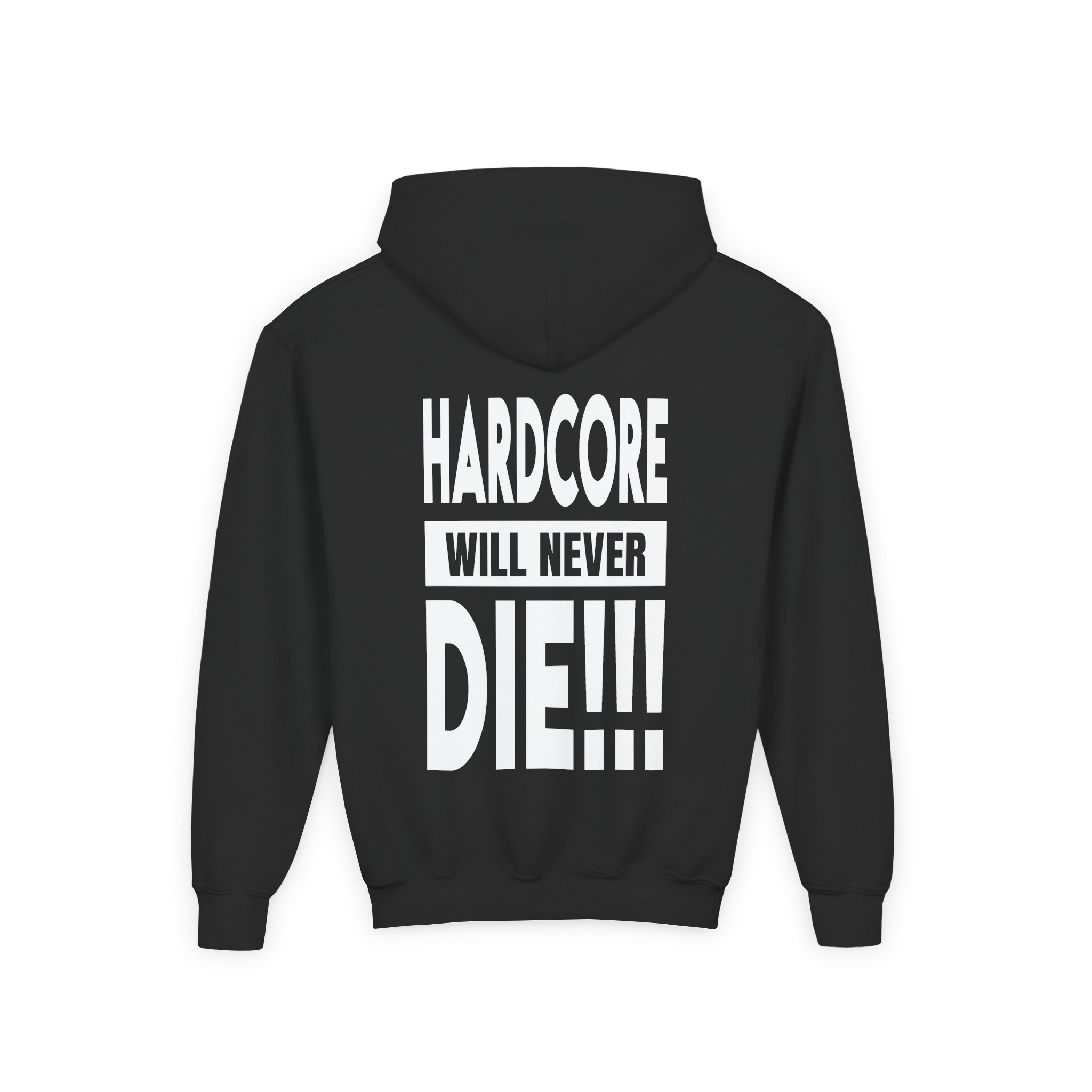 Thunderdome Hardcore Will Never Die Youth Heavy Blend Hooded Sweatshirt - Image 2