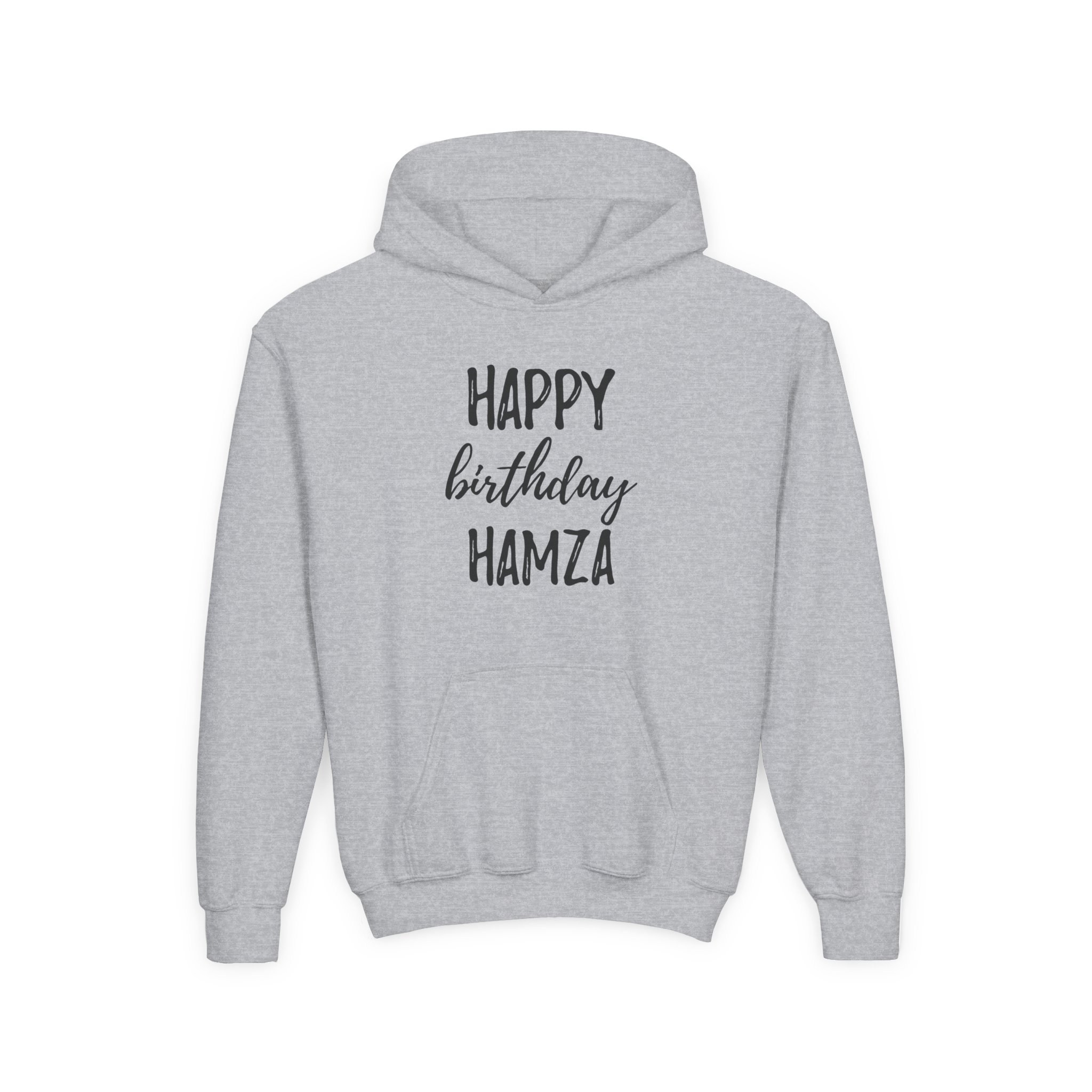 Hamza Happy Birthday Youth Heavy Blend Hooded Sweatshirt - Image 3