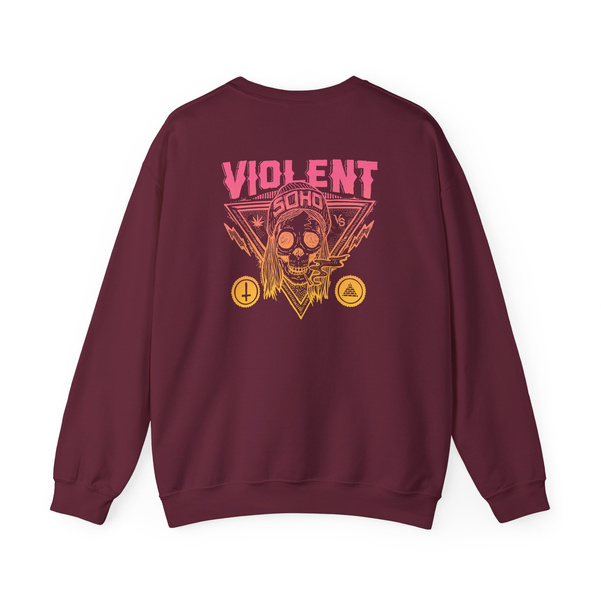 Violent Soho Blazin' Skull Gradient Unisex Heavy Blend™ Crewneck Sweatshirt - Image 4