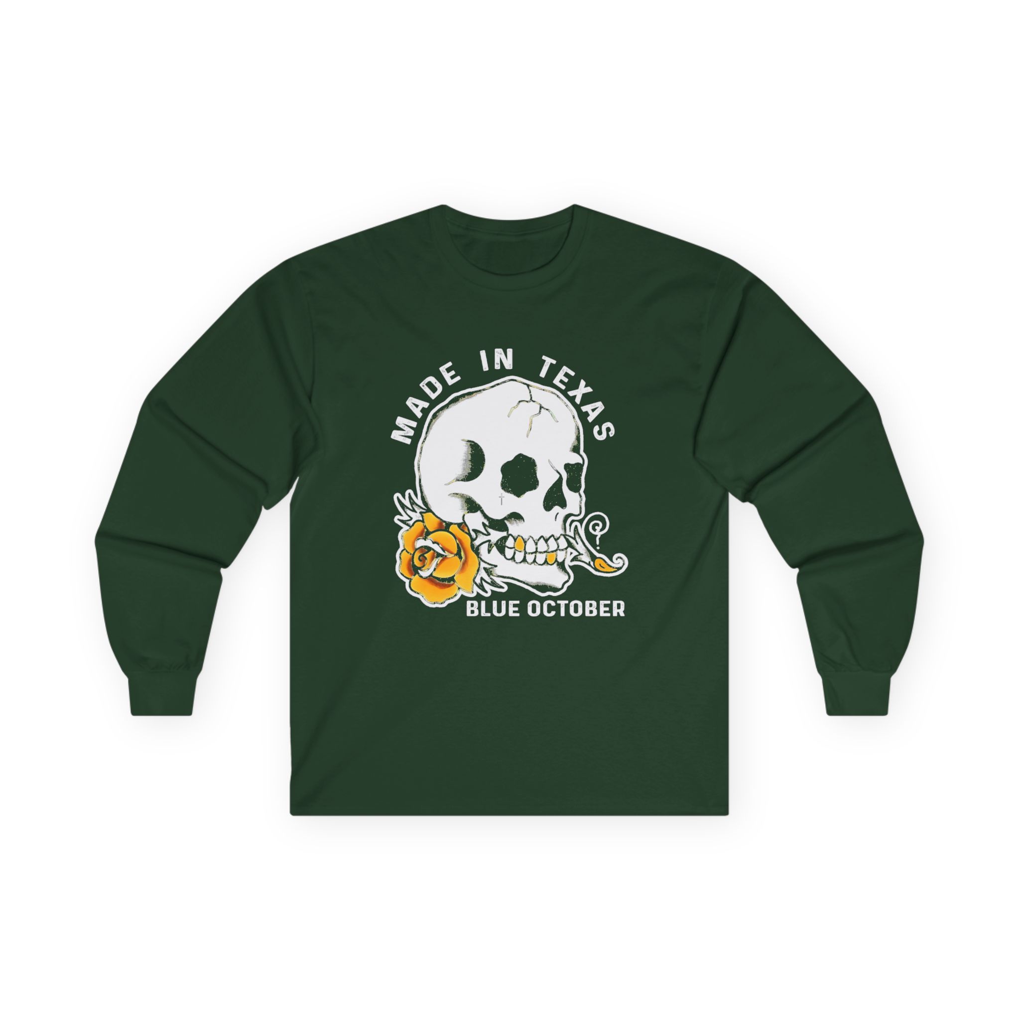 Blue October Skull Rose Unisex Ultra Cotton Long Sleeve Tee - Image 7