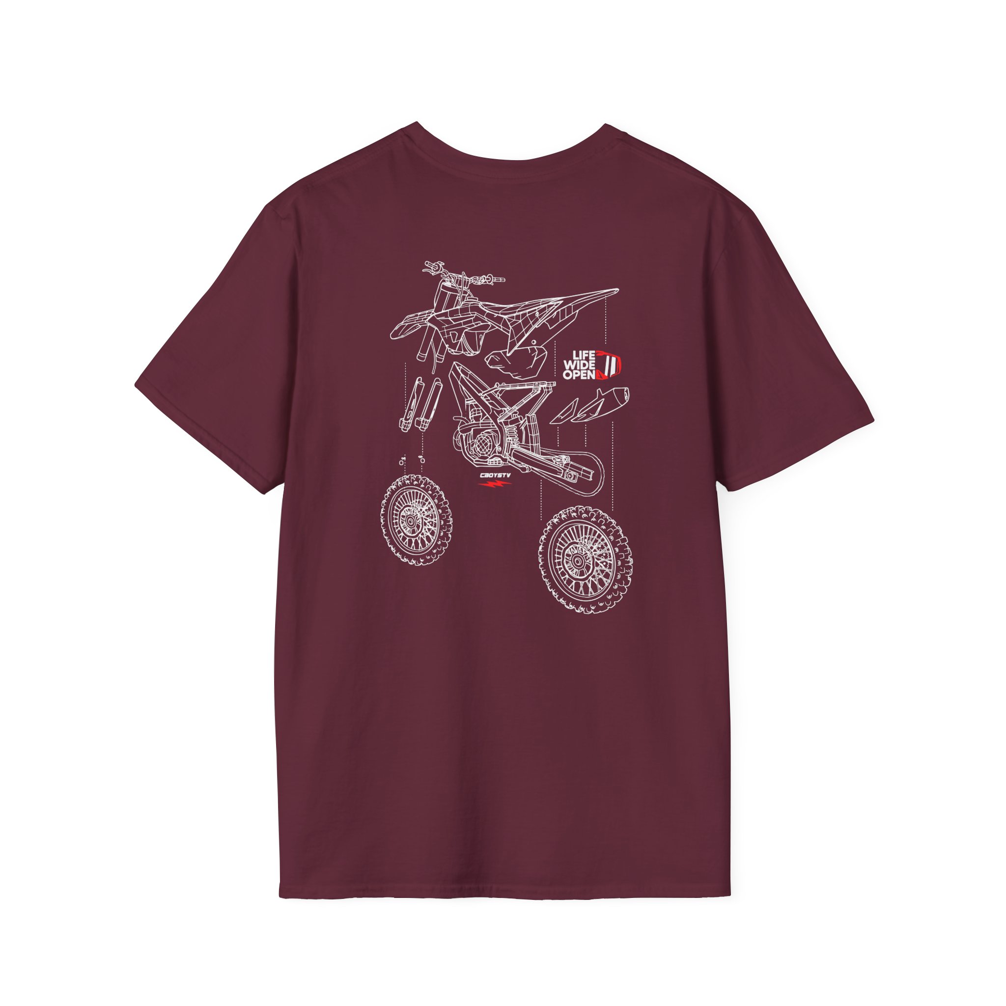 Cboystv Dirtbike Blowup Unisex Softstyle T-Shirt - Image 4