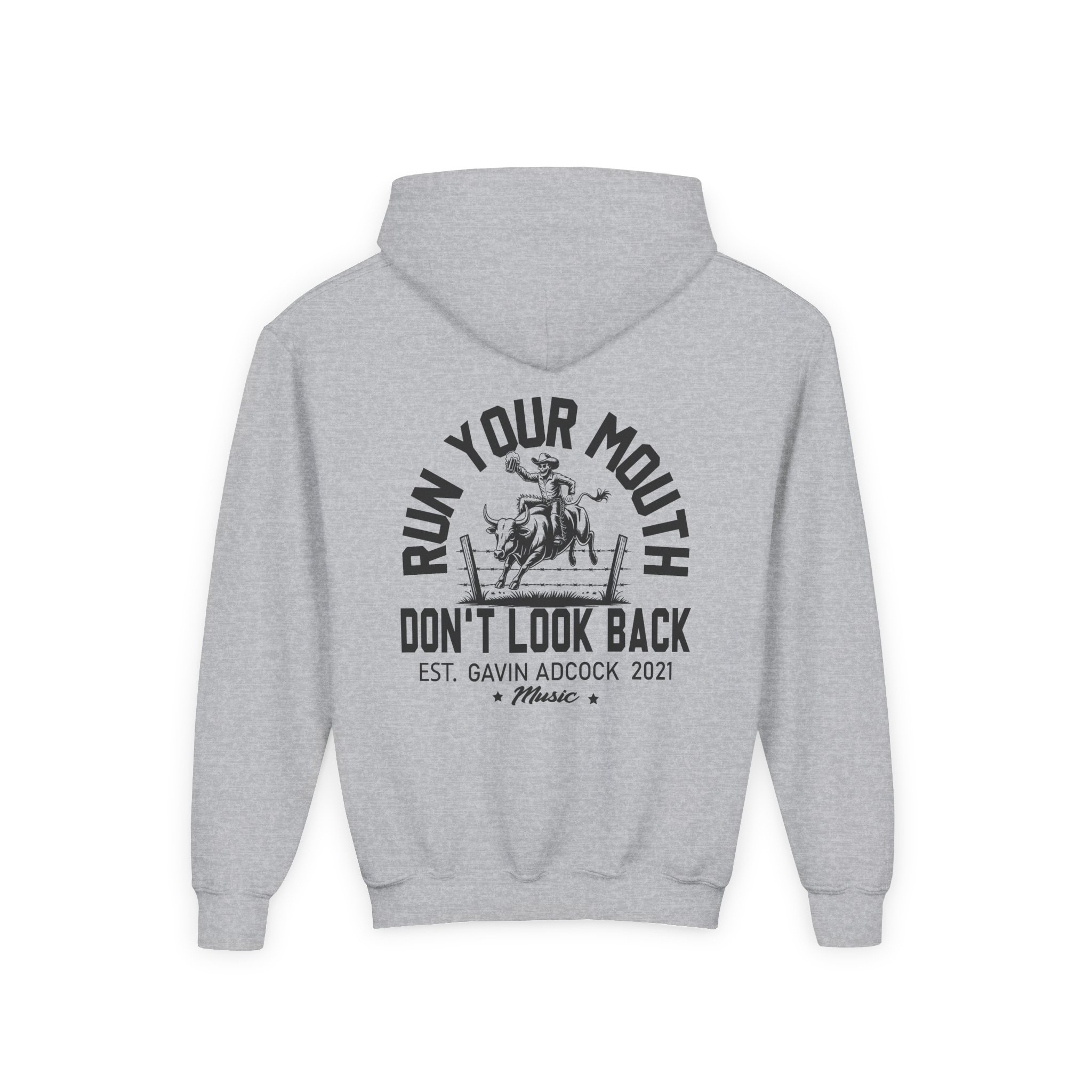 Gavin Adcock Run Your Mouth Youth Heavy Blend Hooded Sweatshirt - Image 4