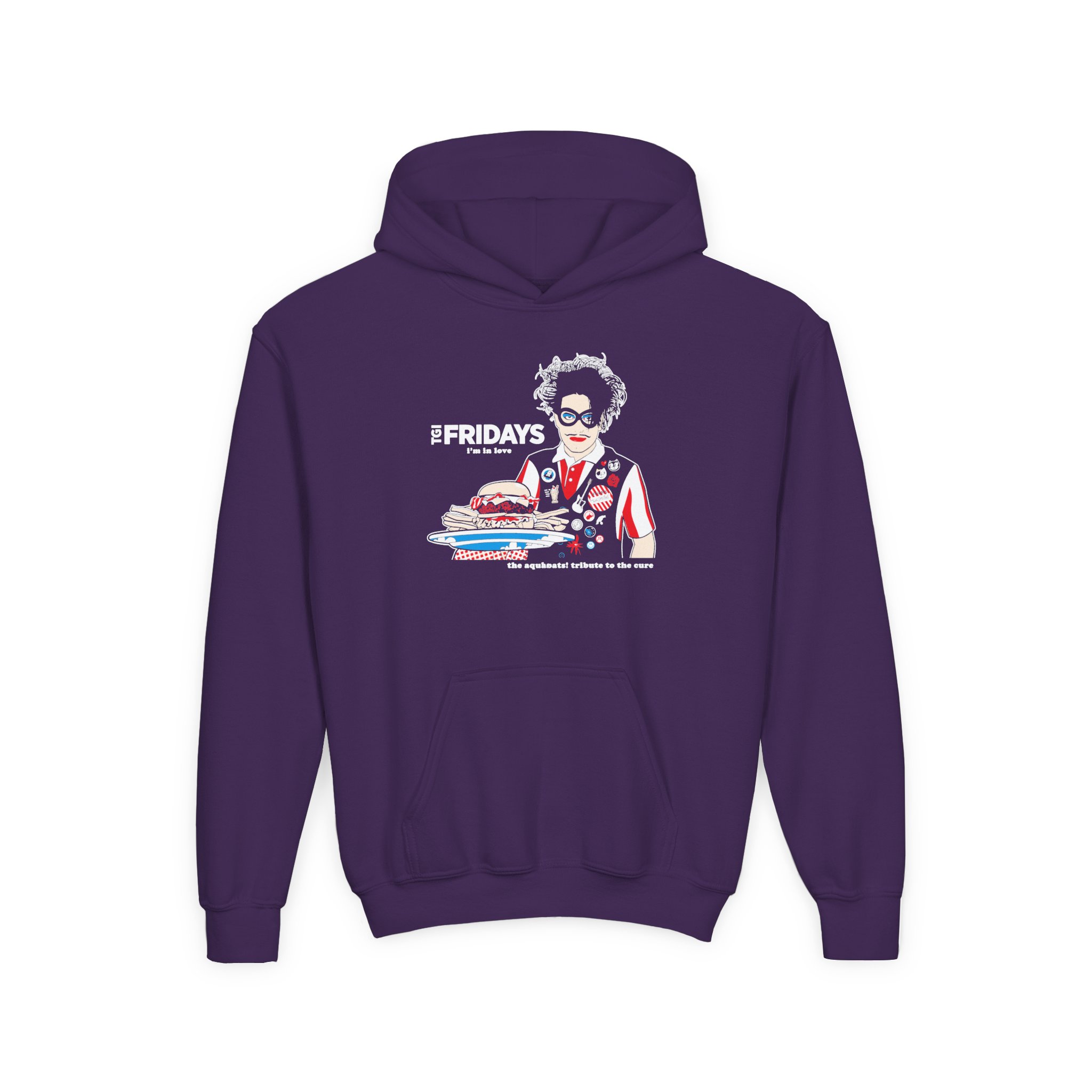 The Aquabats! TGI Fridays I’m In Love Tribute To The Cure Youth Heavy Blend Hooded Sweatshirt - Image 7