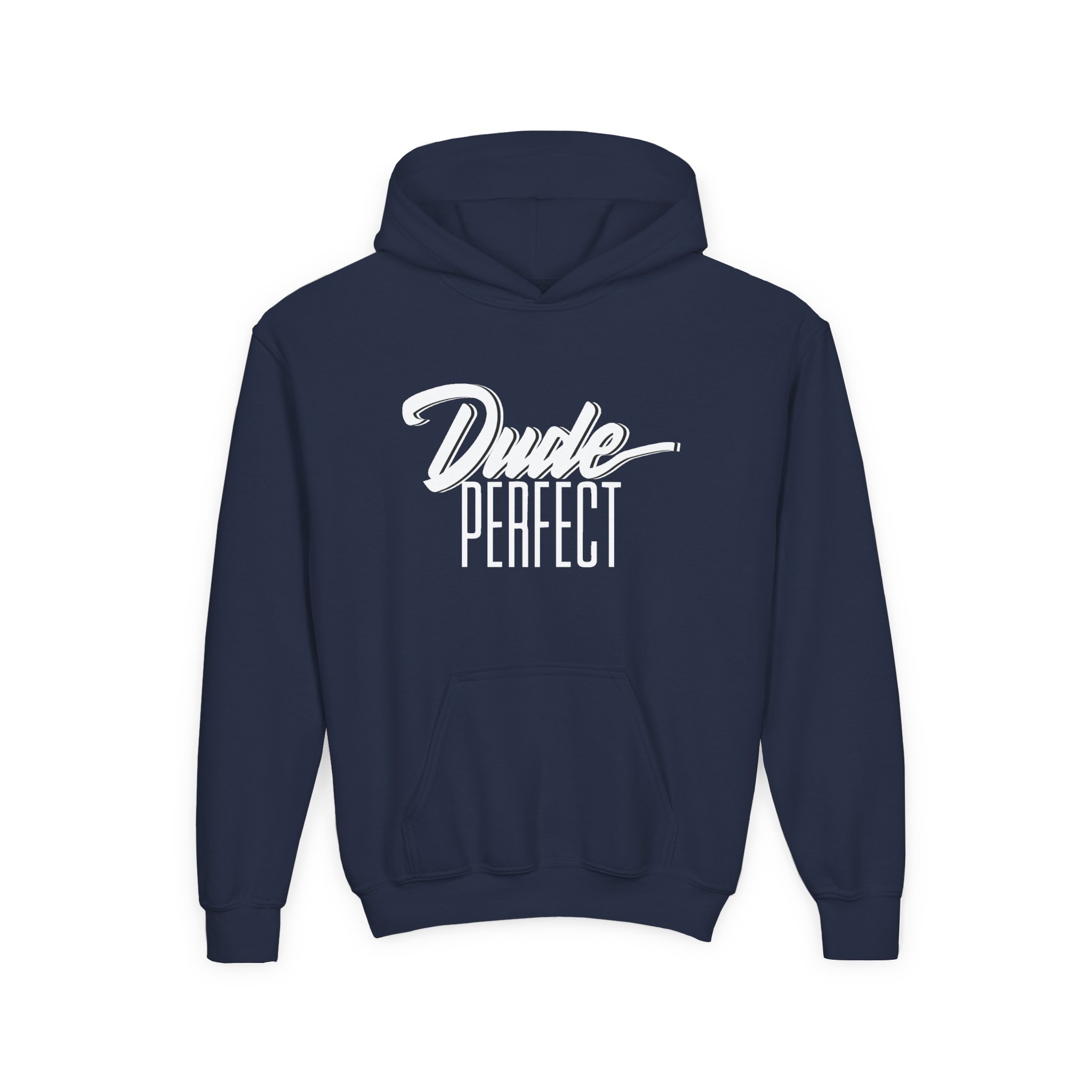 Dude Perfect Dude Script Youth Heavy Blend Hooded Sweatshirt - Image 11