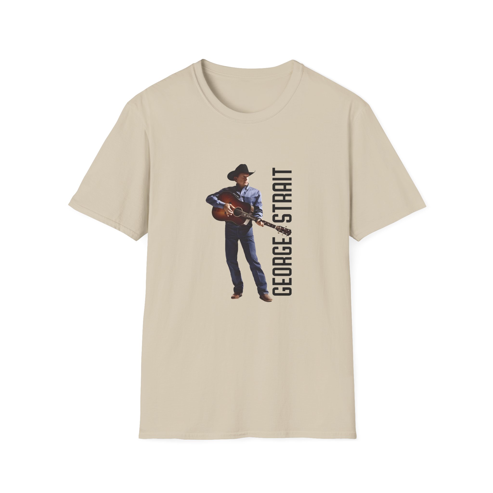 George Strait Heather Denim Silhouette Unisex Softstyle T-Shirt - Image 5