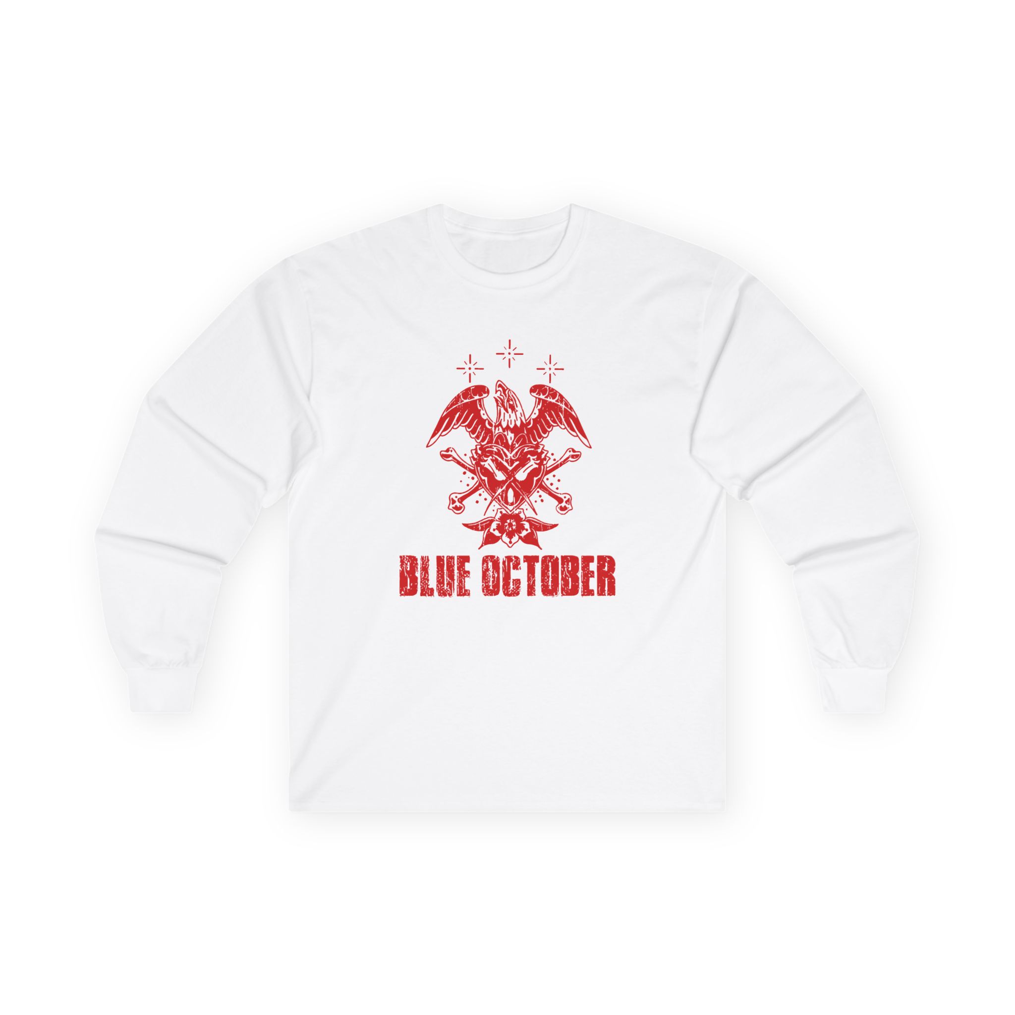 Blue October Heart Eagle Splatter Unisex Ultra Cotton Long Sleeve Tee - Image 3
