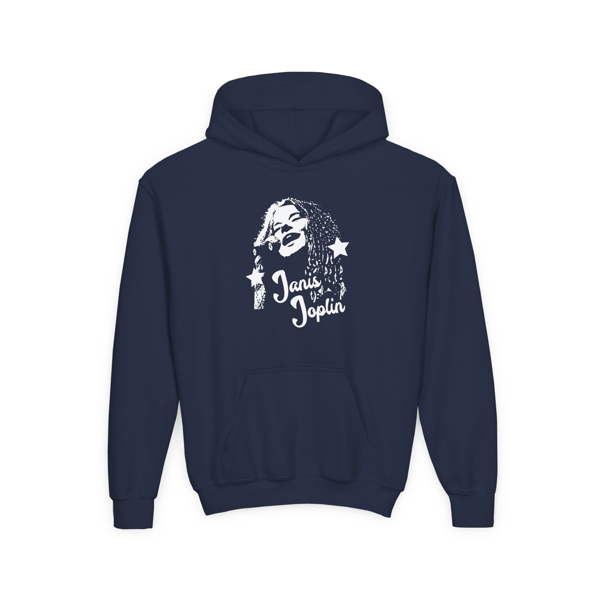 Janis Joplin Photo Youth Heavy Blend Hooded Sweatshirt - Image 7