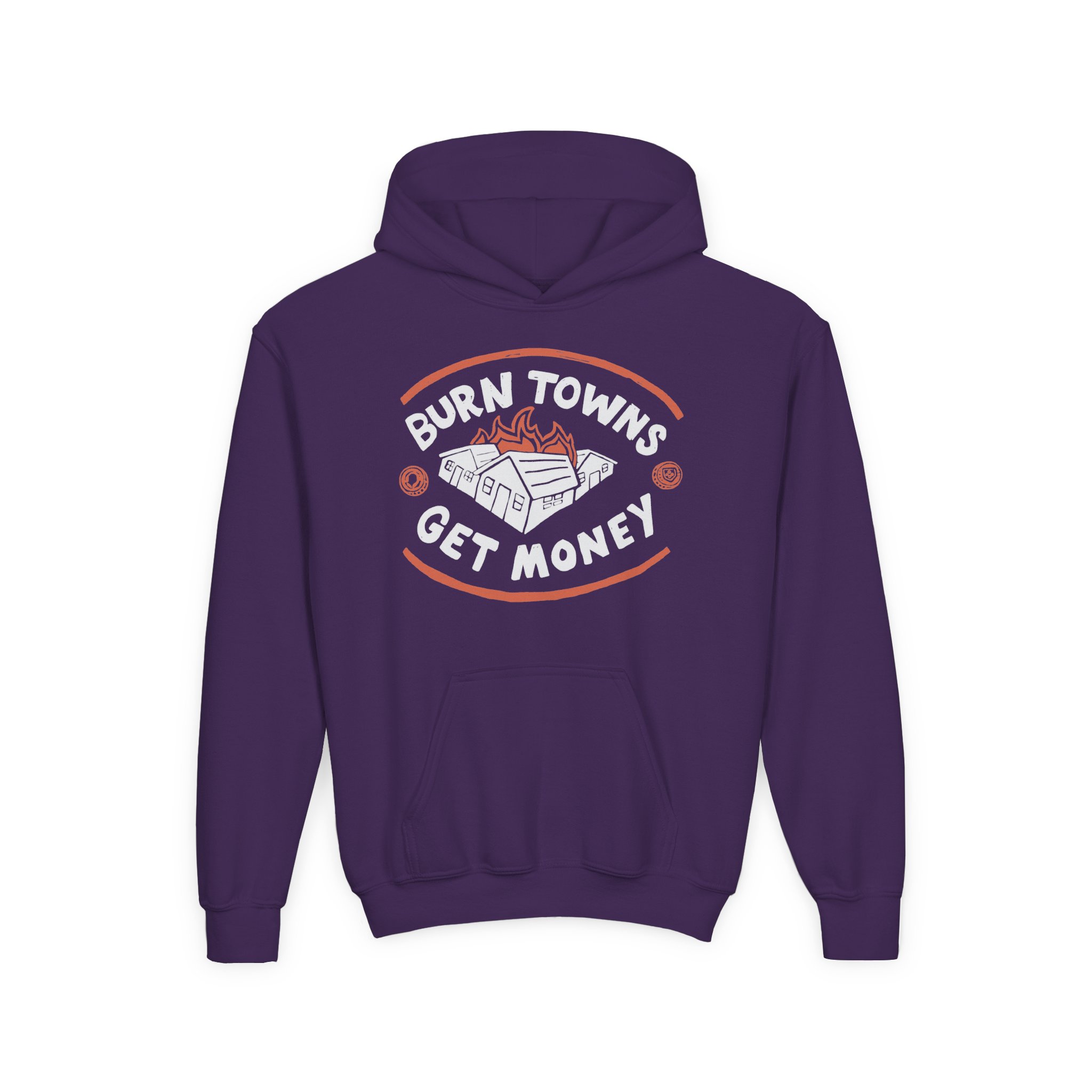 Dropout Burn Towns Get Money Youth Heavy Blend Hooded Sweatshirt - Image 7