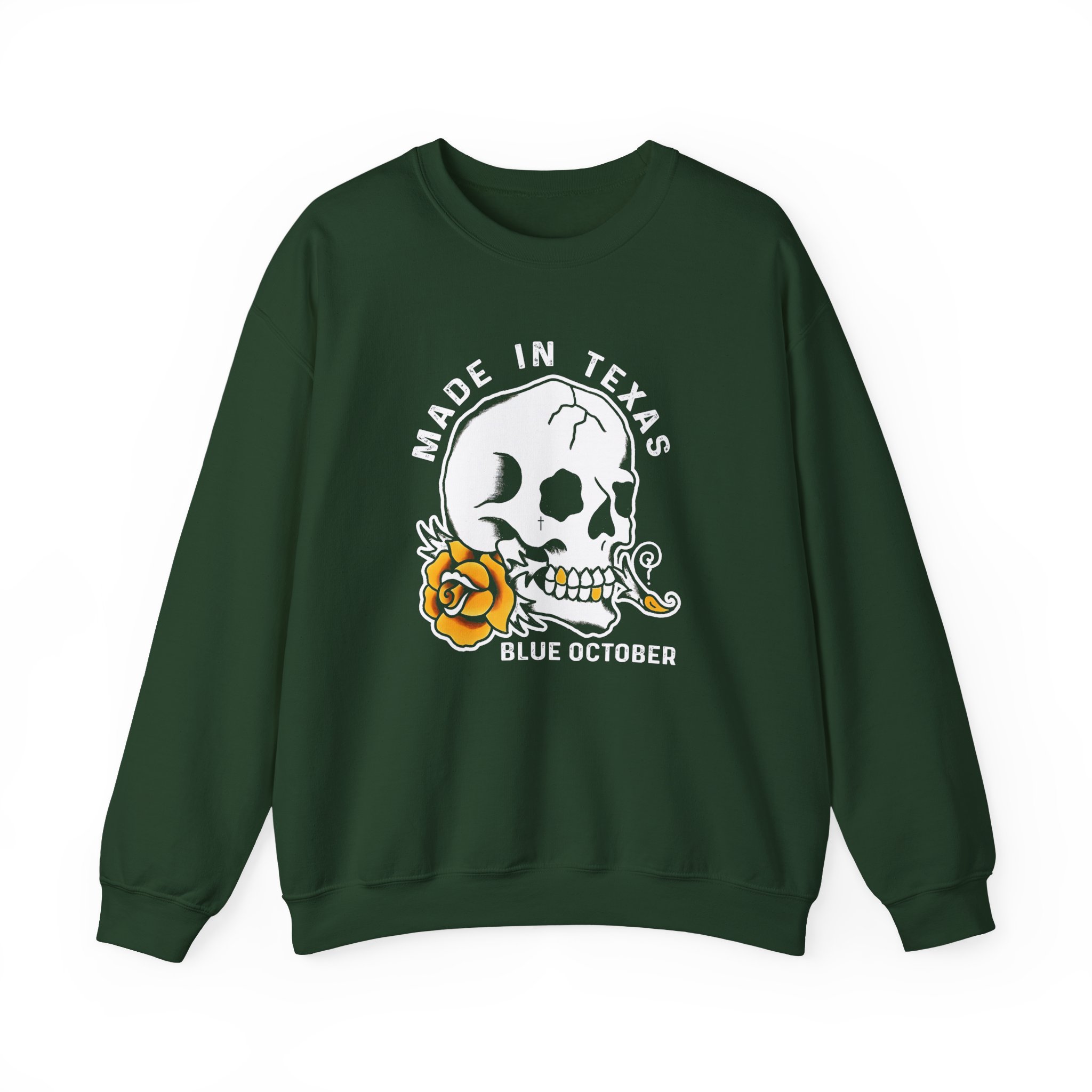 Blue October Skull Rose Unisex Heavy Blend™ Crewneck Sweatshirt - Image 7