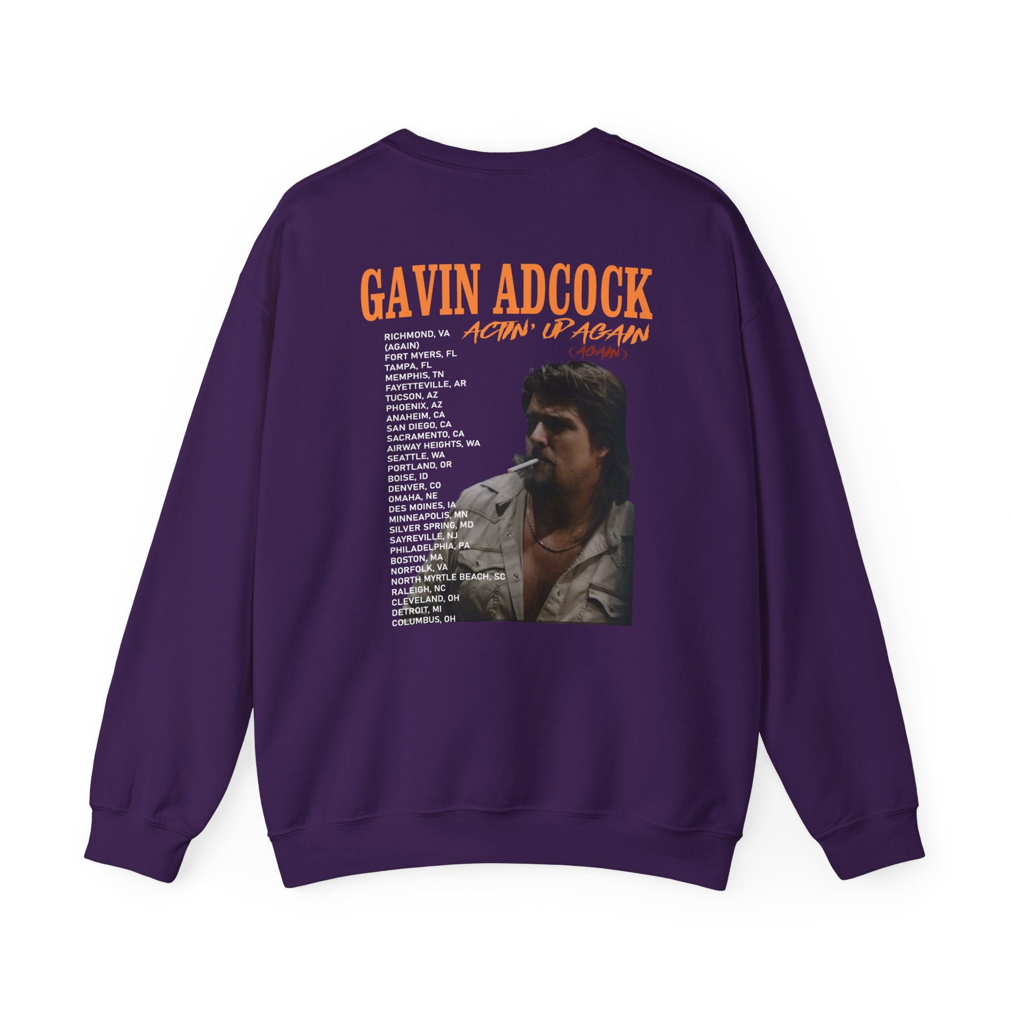 Gavin Adcock Actin' Up Again Tour Unisex Heavy Blend™ Crewneck Sweatshirt - Image 8