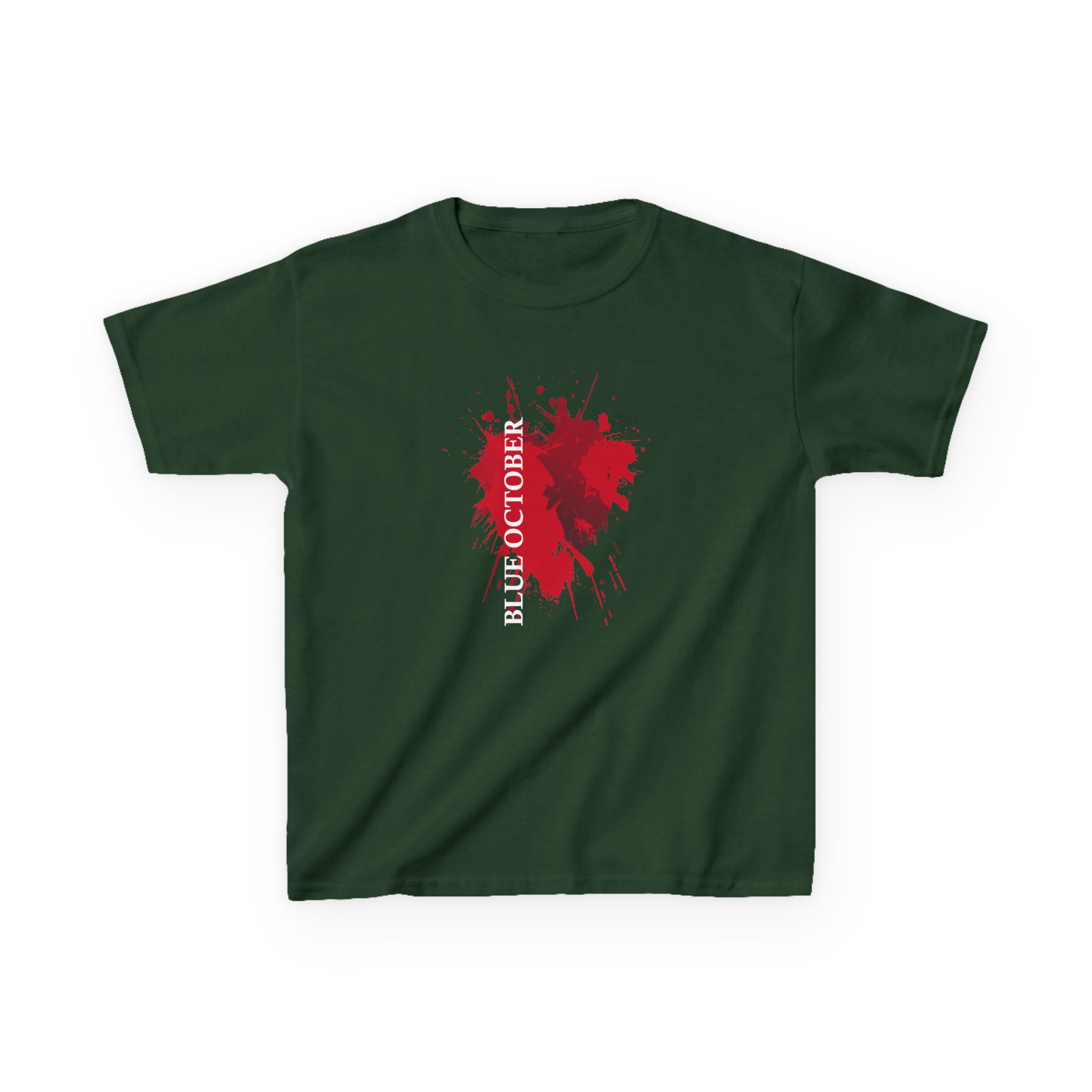 Blue October Splatter Heart Kids Heavy Cotton™ Tee - Image 3