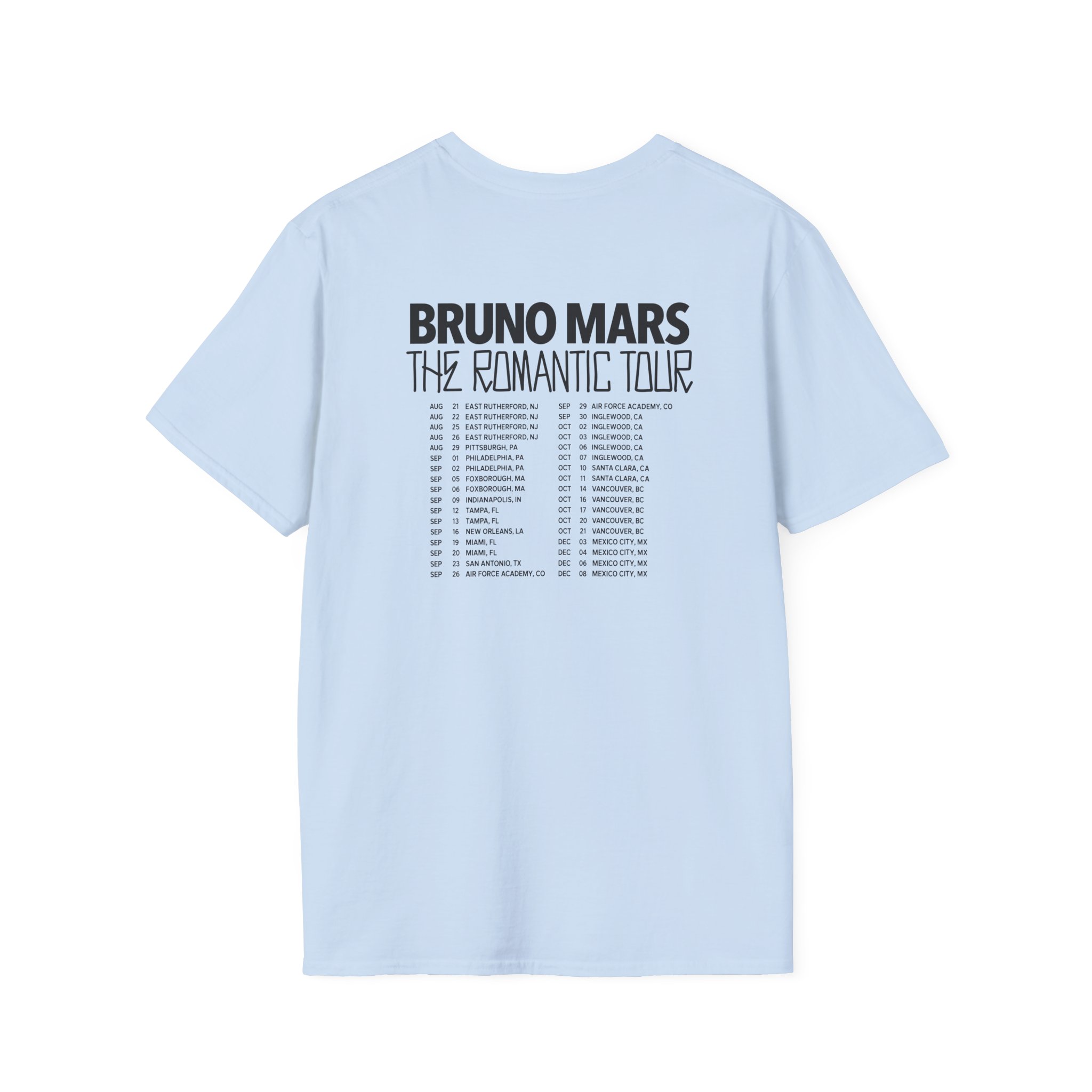 Bruno Mars the Romantic Tour Unisex Softstyle T-Shirt - Image 14