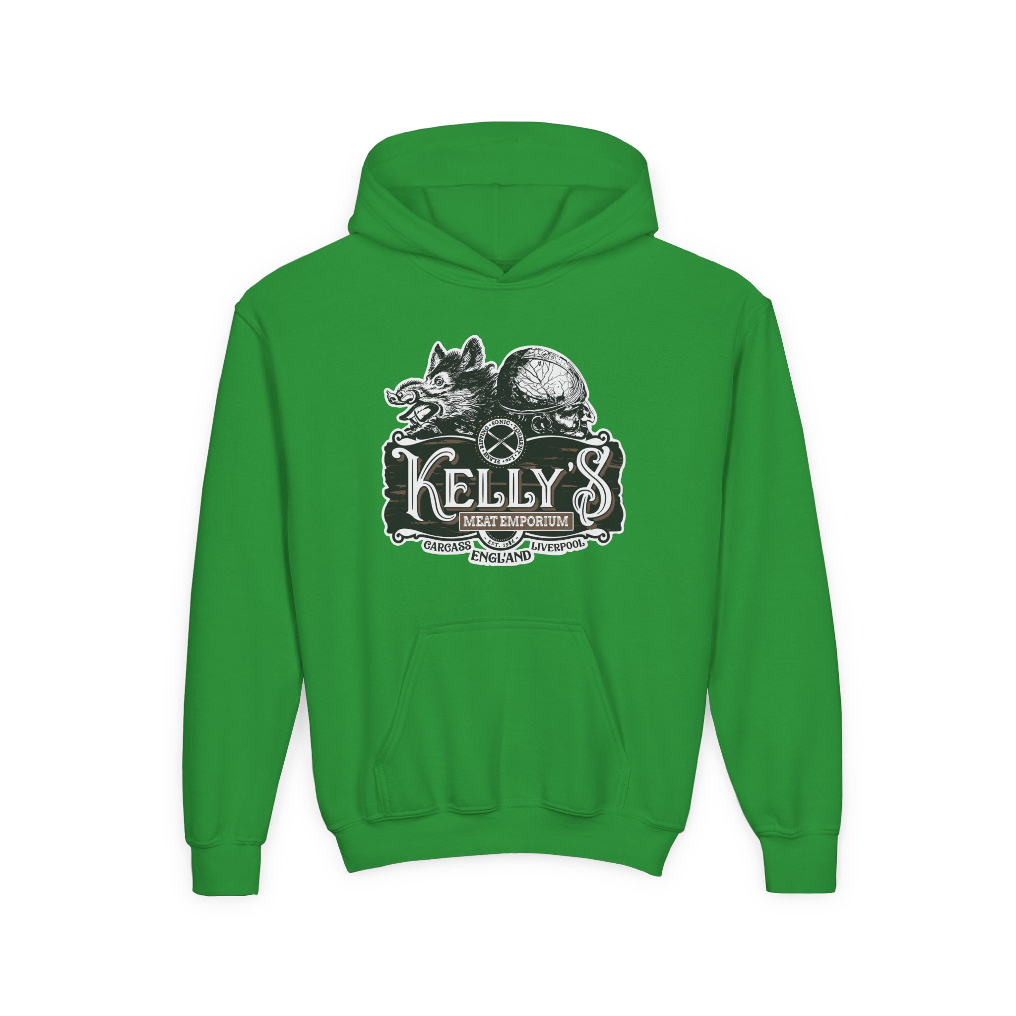 Youth Carcass Kelly's Meat Emporium Heavy Blend Hooded Sweatshirt