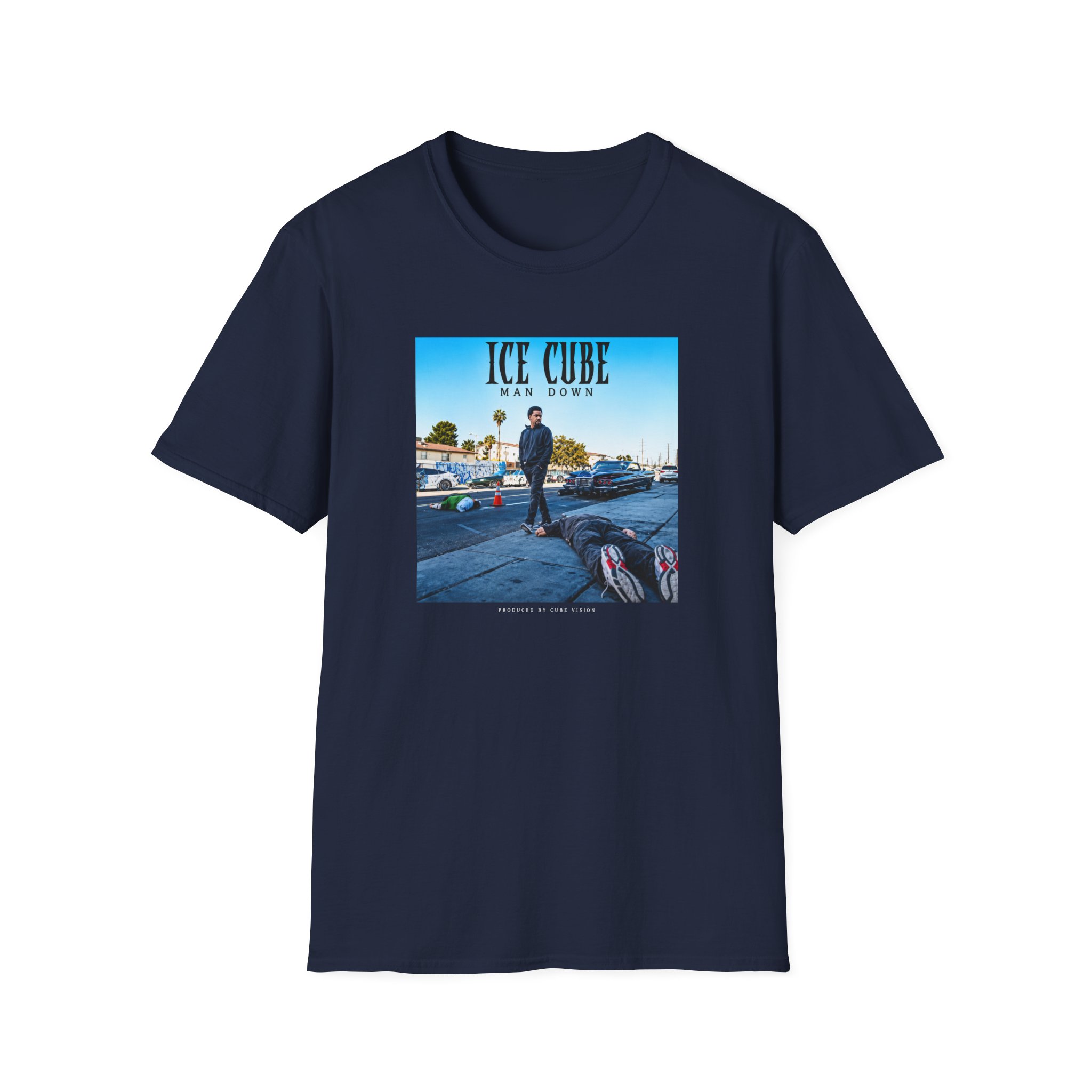 Ice Cube Man Down Street Unisex Softstyle T-Shirt - Image 17