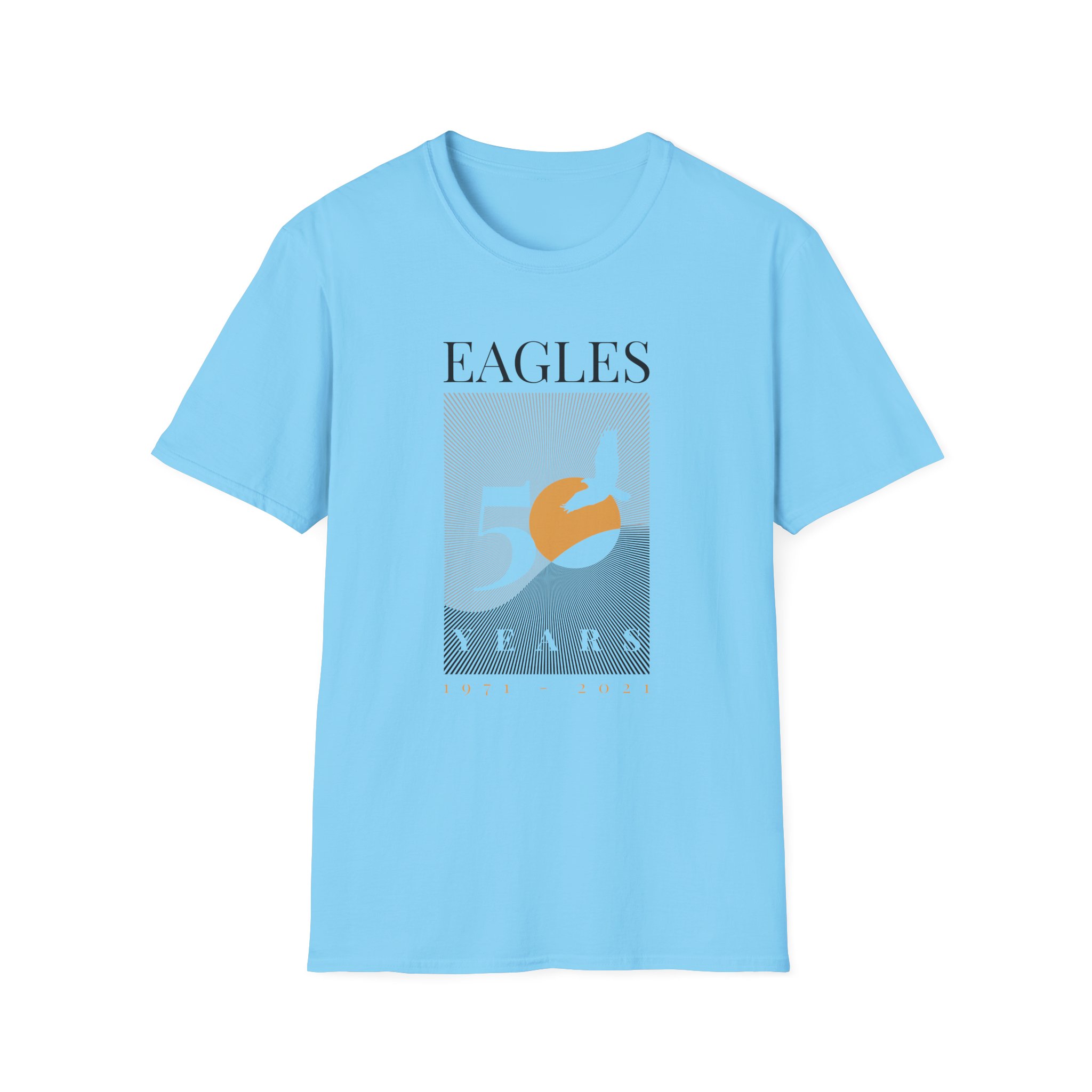 The Eagles 50 Years Sunrise Unisex Softstyle T-Shirt - Image 7