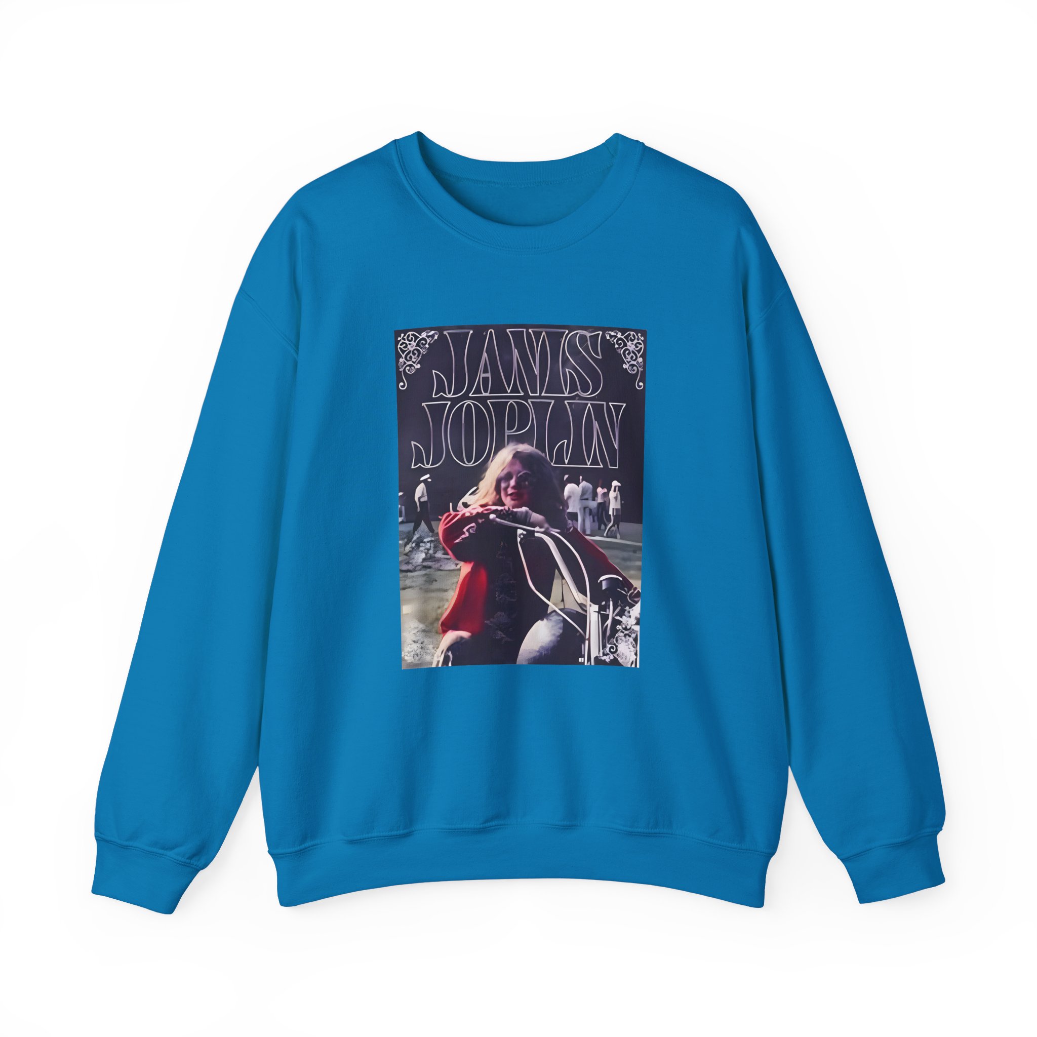Janis Joplin Greatest Hits Motorcycle Cover Unisex Heavy Blend™ Crewneck Sweatshirt - Image 17