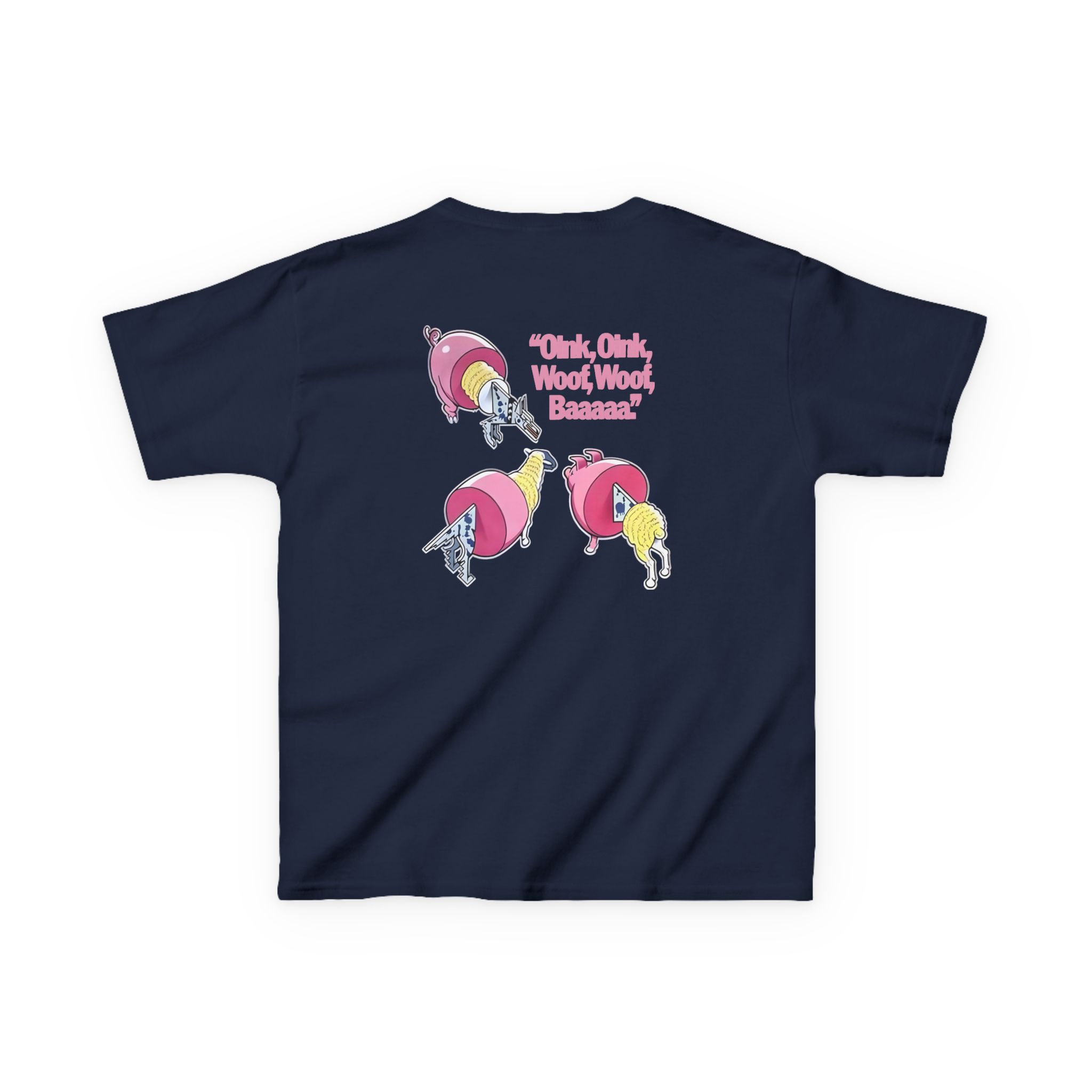Pink Floyd Animals Oink Oink Kids Pink Retro Cartoon Graphic Tee - Image 10