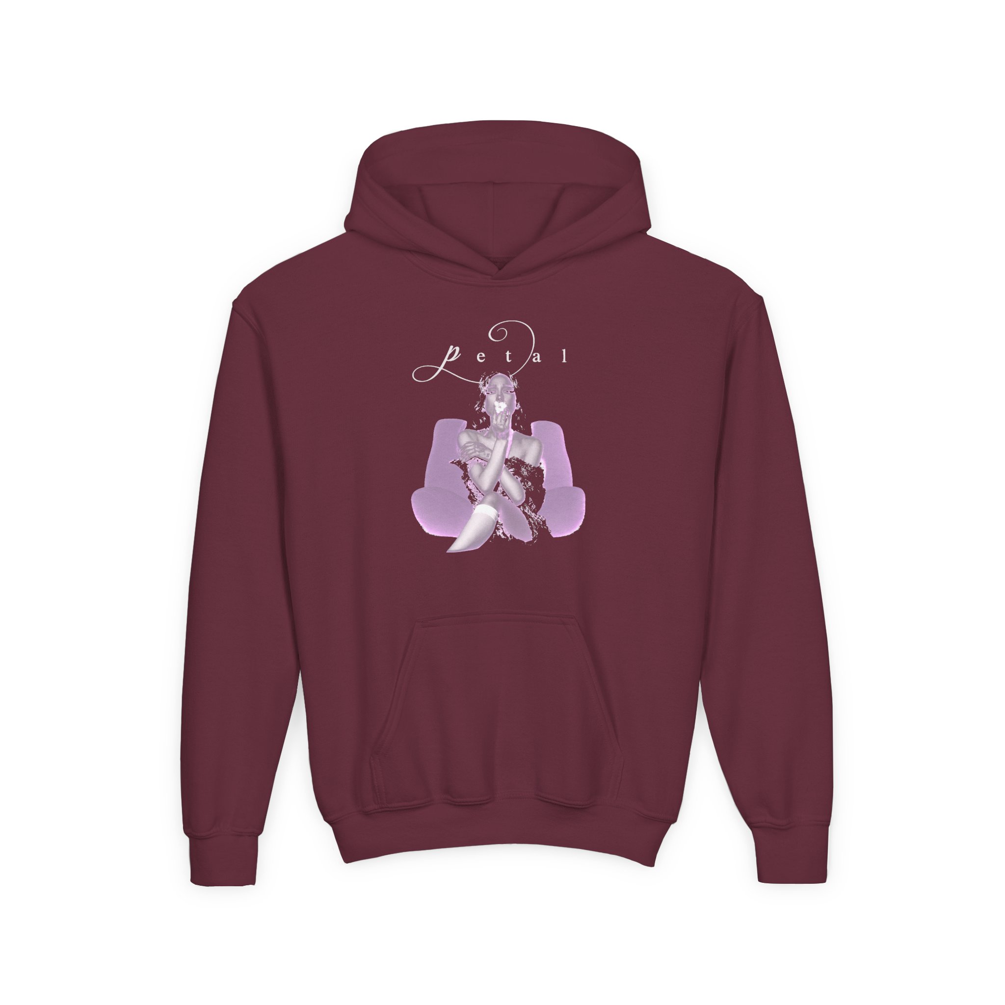 AG petal script Youth Heavy Blend Hooded Sweatshirt - Image 3