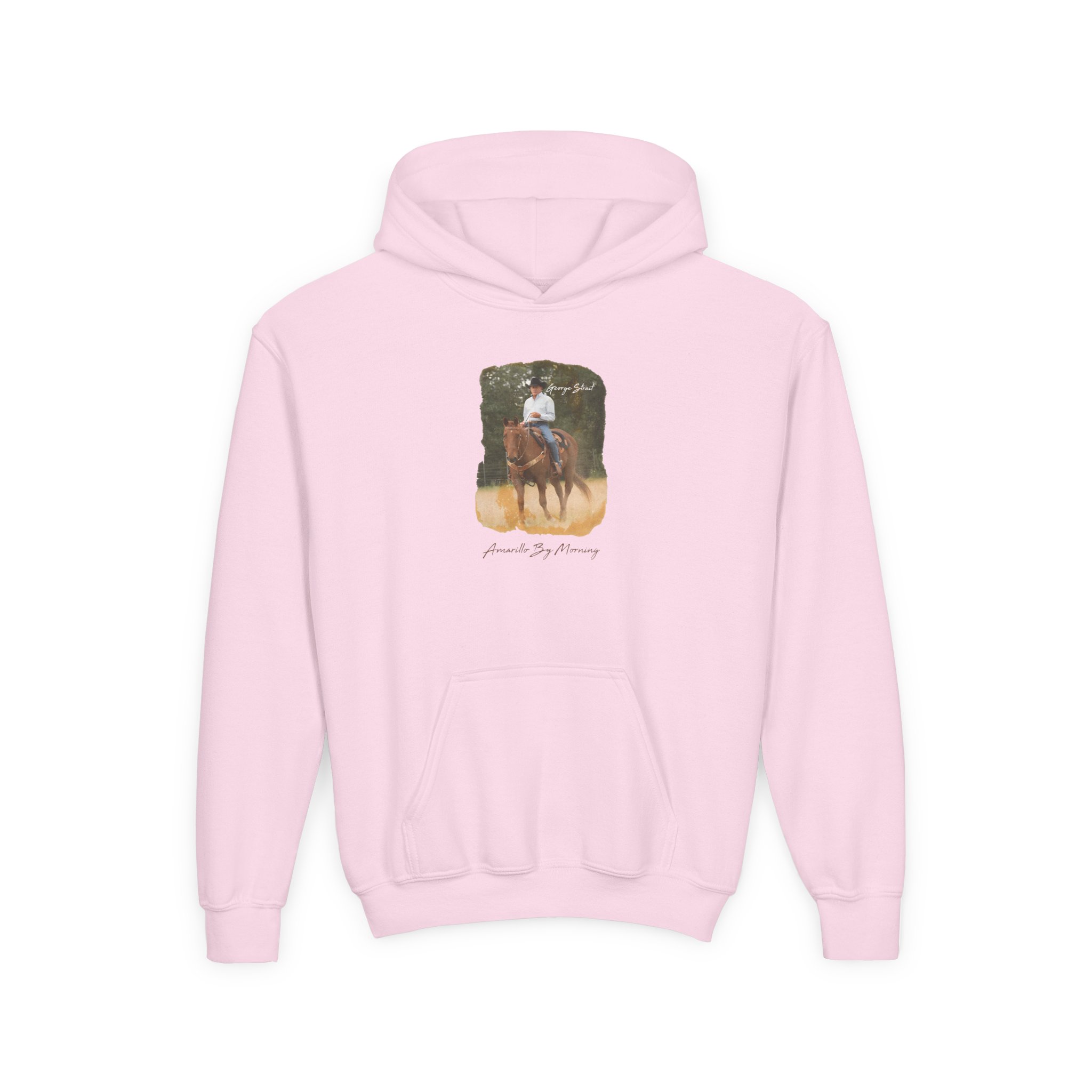 George Strait Amarillo by Morning Youth Heavy Blend Hooded Sweatshirt - Image 7